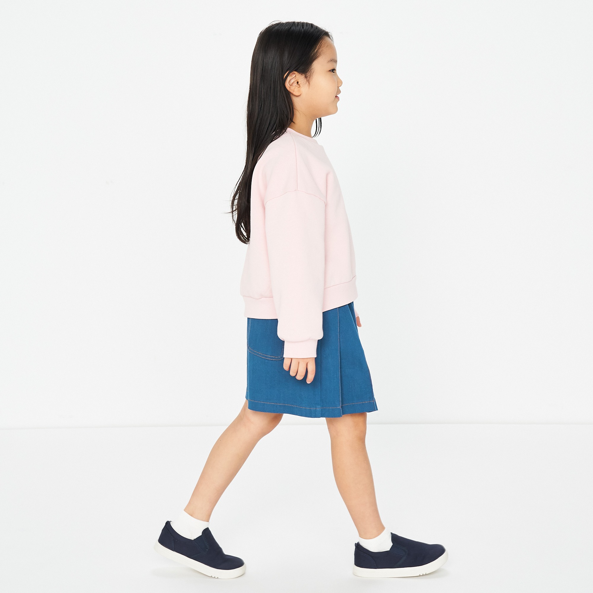 MUJI | Stretch denim like pleated skirt pants