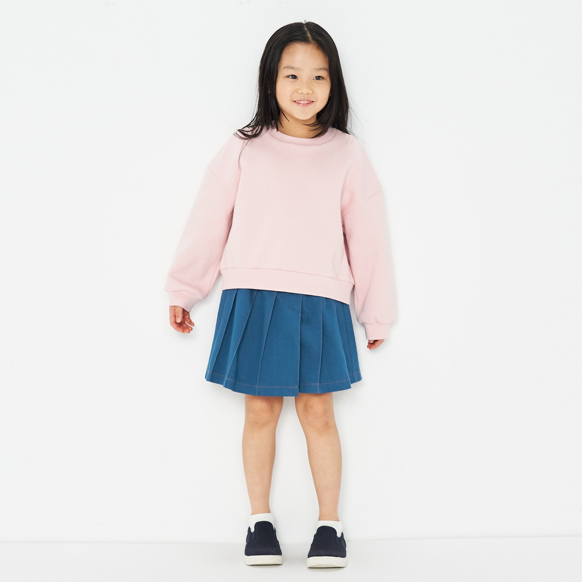 MUJI | Stretch denim like pleated skirt pants