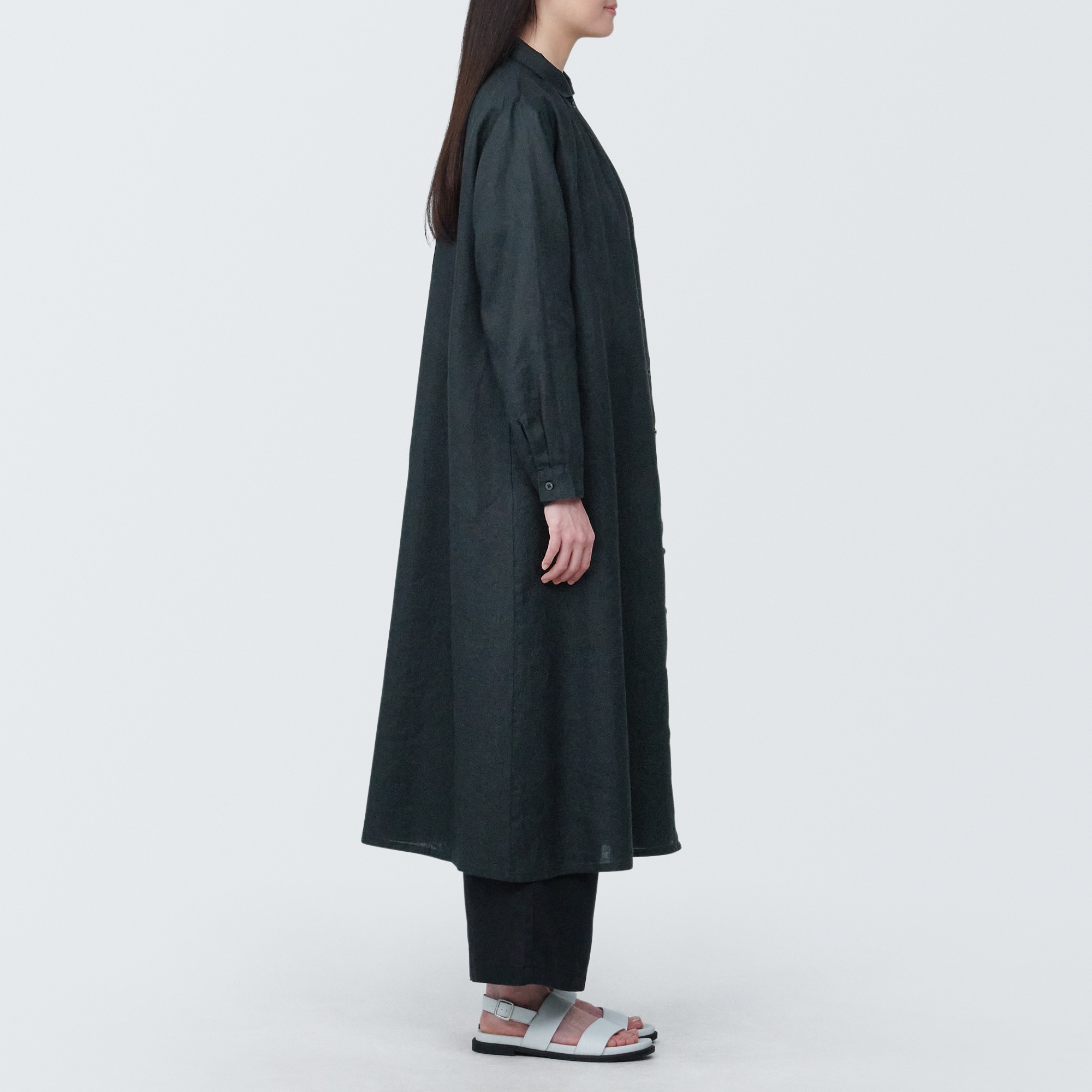 Washed linen Long Sleeve dress