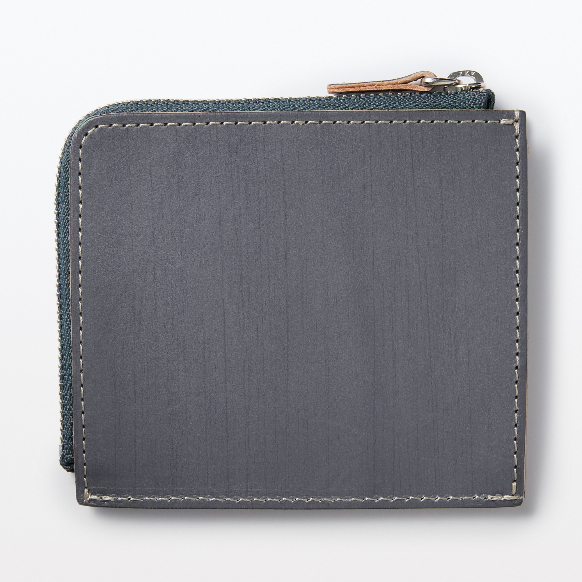 Hand-dyed Tanned Leather Blend L-shaped wallet