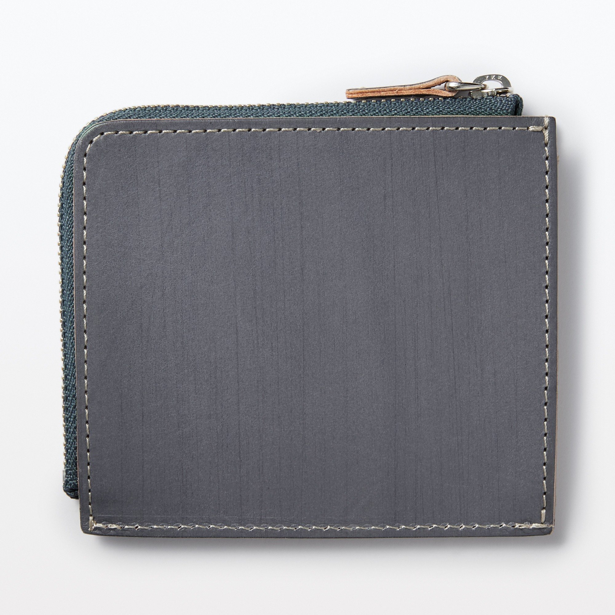 Hand-dyed Tanned Leather Blend L-shaped wallet
