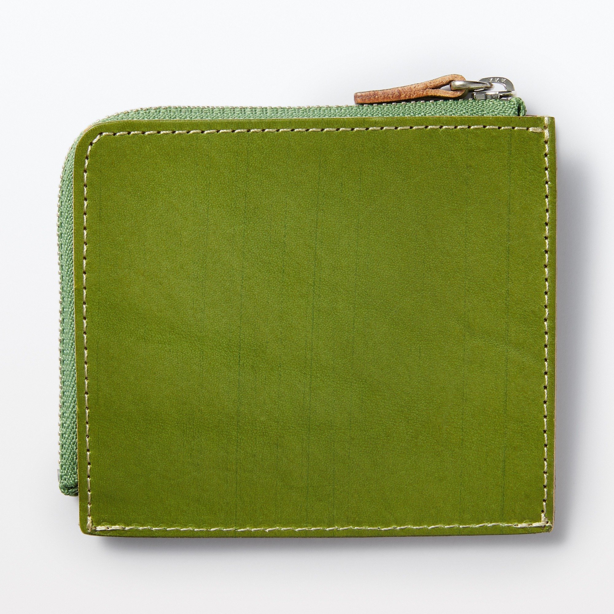Hand-dyed Tanned Leather Blend L-shaped wallet