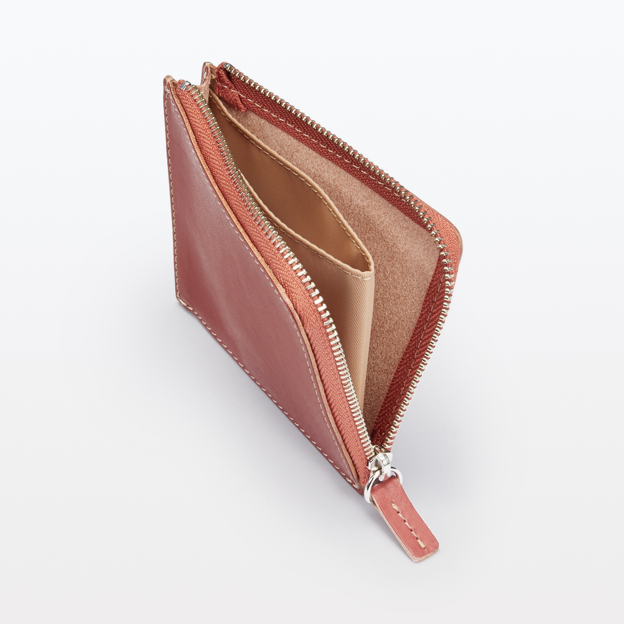Hand-dyed Tanned Leather Blend L-shaped wallet