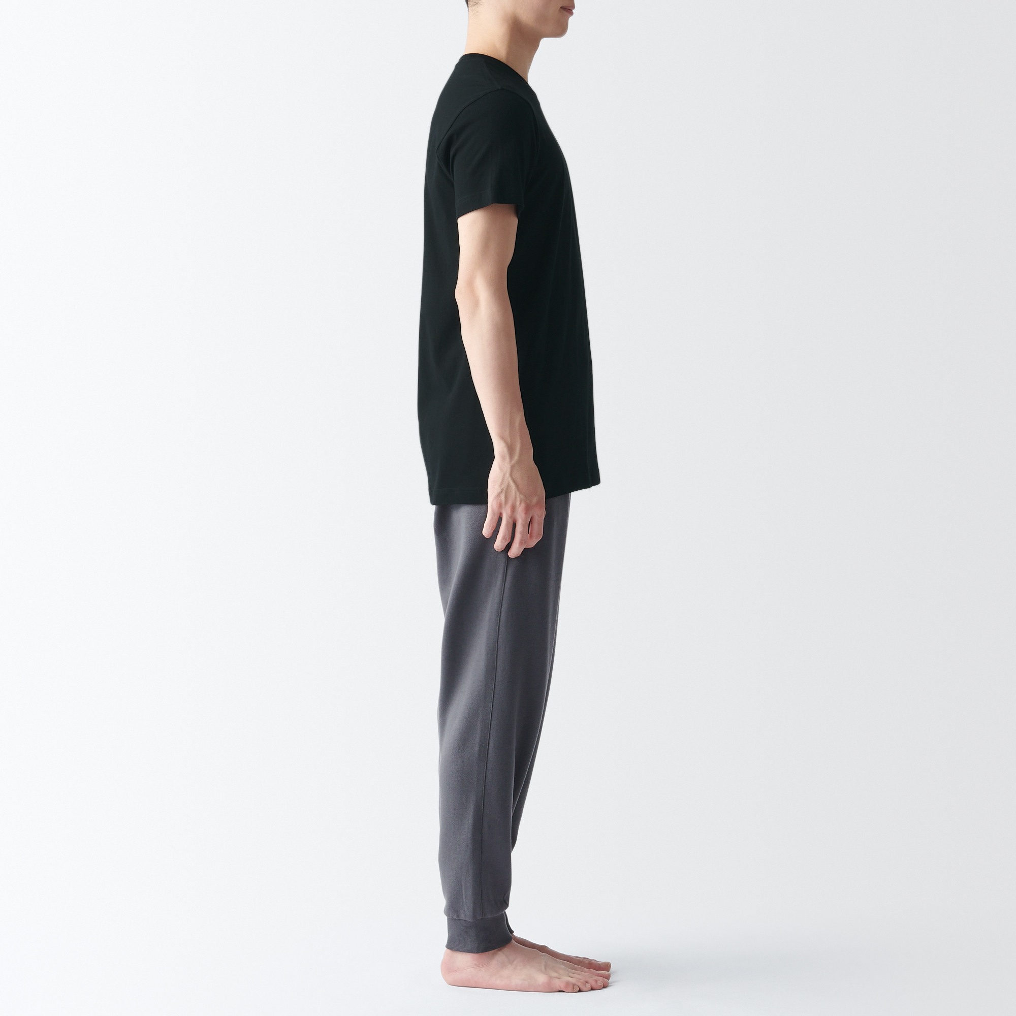Side seamless cotton crew neck T-shirt 2pcs