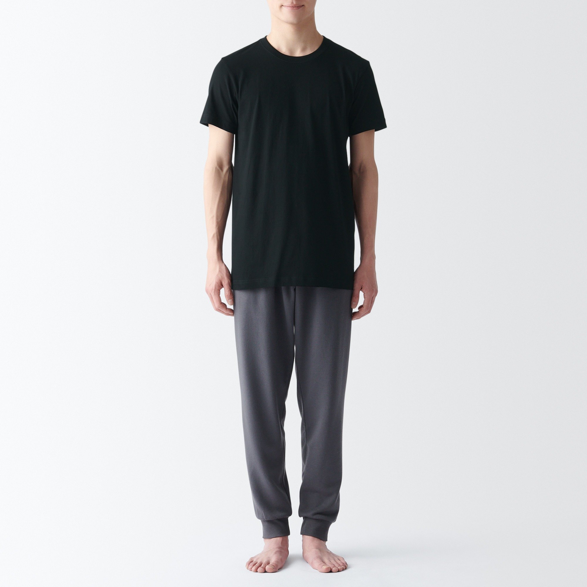 Side seamless cotton crew neck T-shirt 2pcs