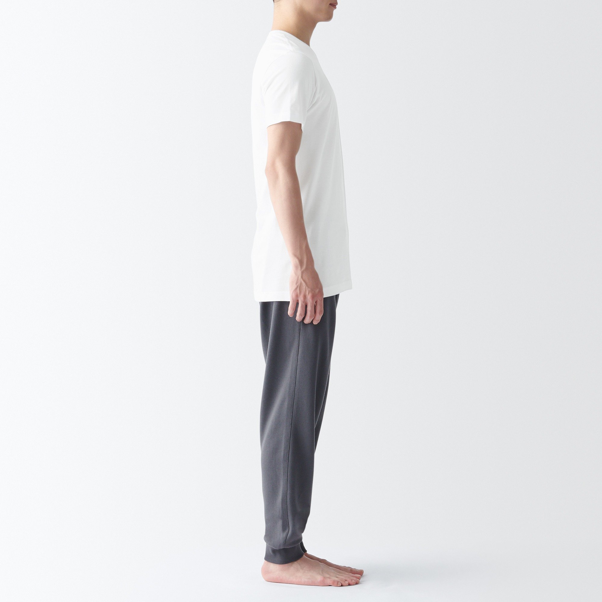 Side seamless cotton crew neck T-shirt 2pcs