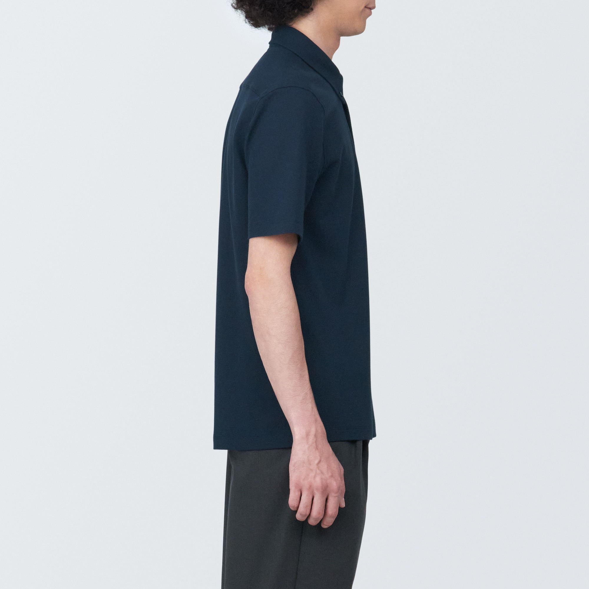 Cool touch pique button down Short Sleeve polo shirt