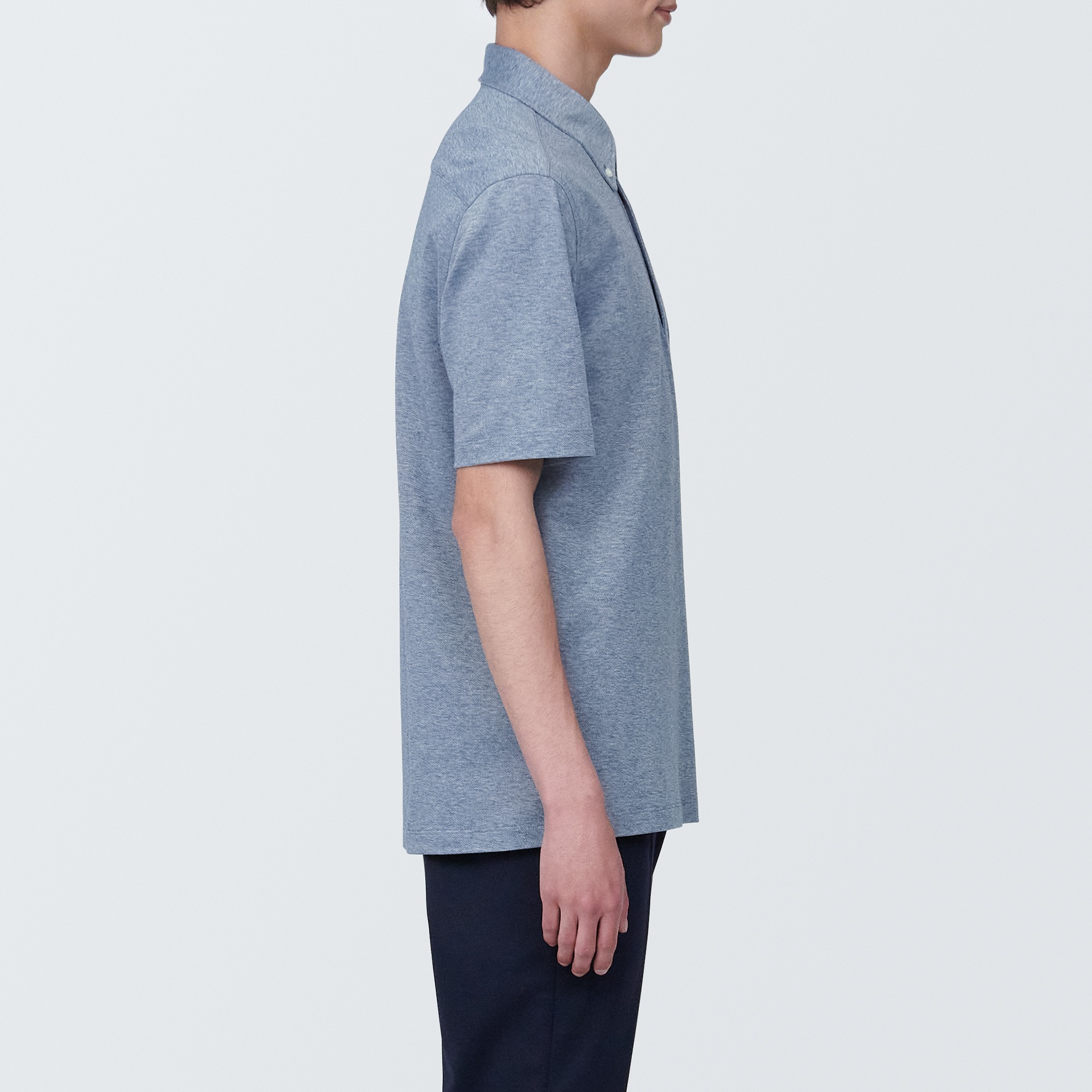 Cool touch pique button down Short Sleeve polo shirt