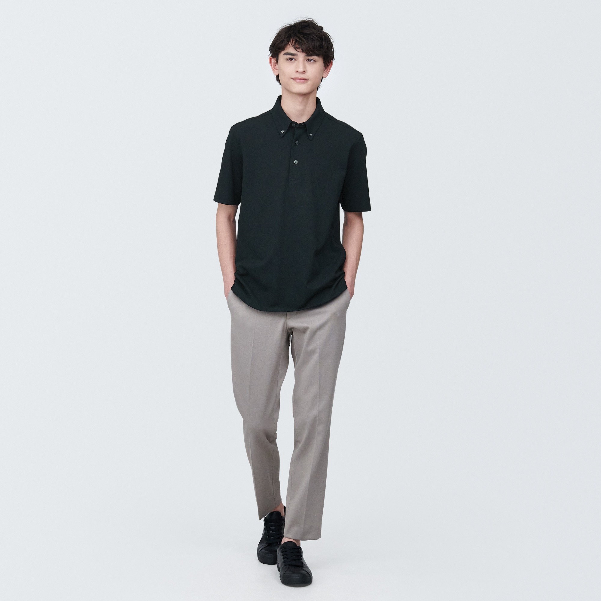 Cool touch pique S/S Button down polo shirt