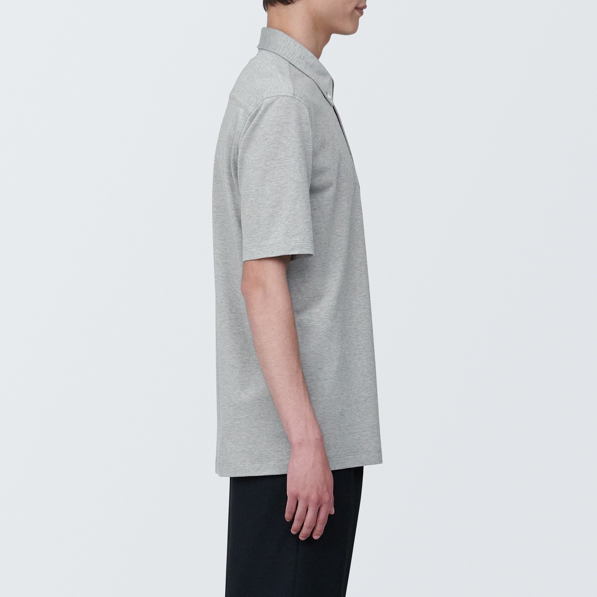 Cool touch pique button down Short Sleeve polo shirt