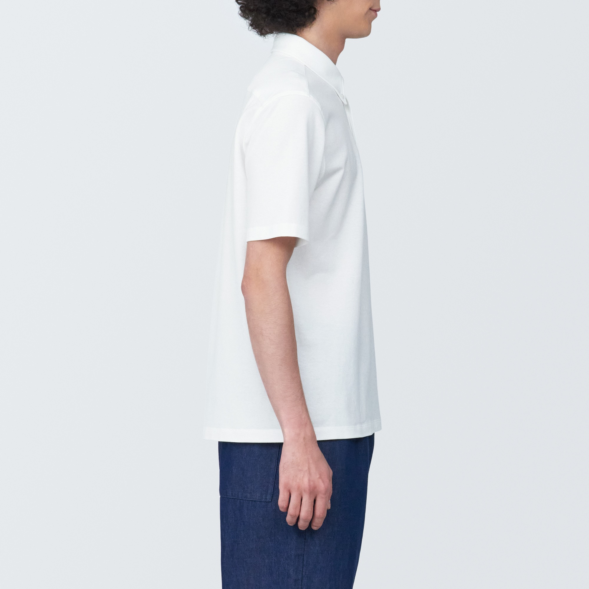 Cool touch pique button down Short Sleeve polo shirt