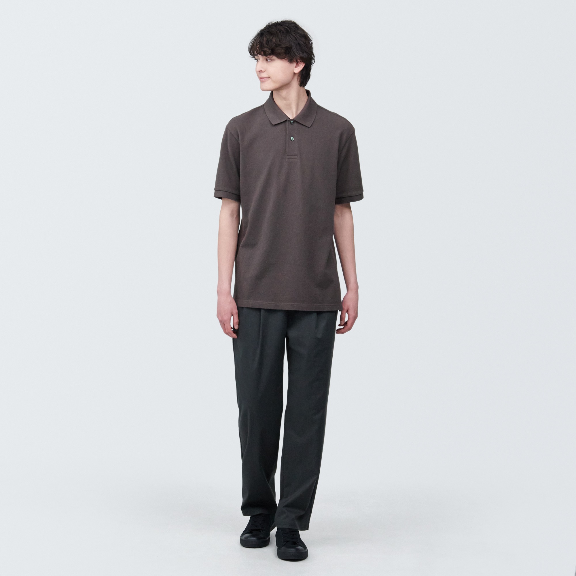 Washed pique  Short Sleeve polo shirt