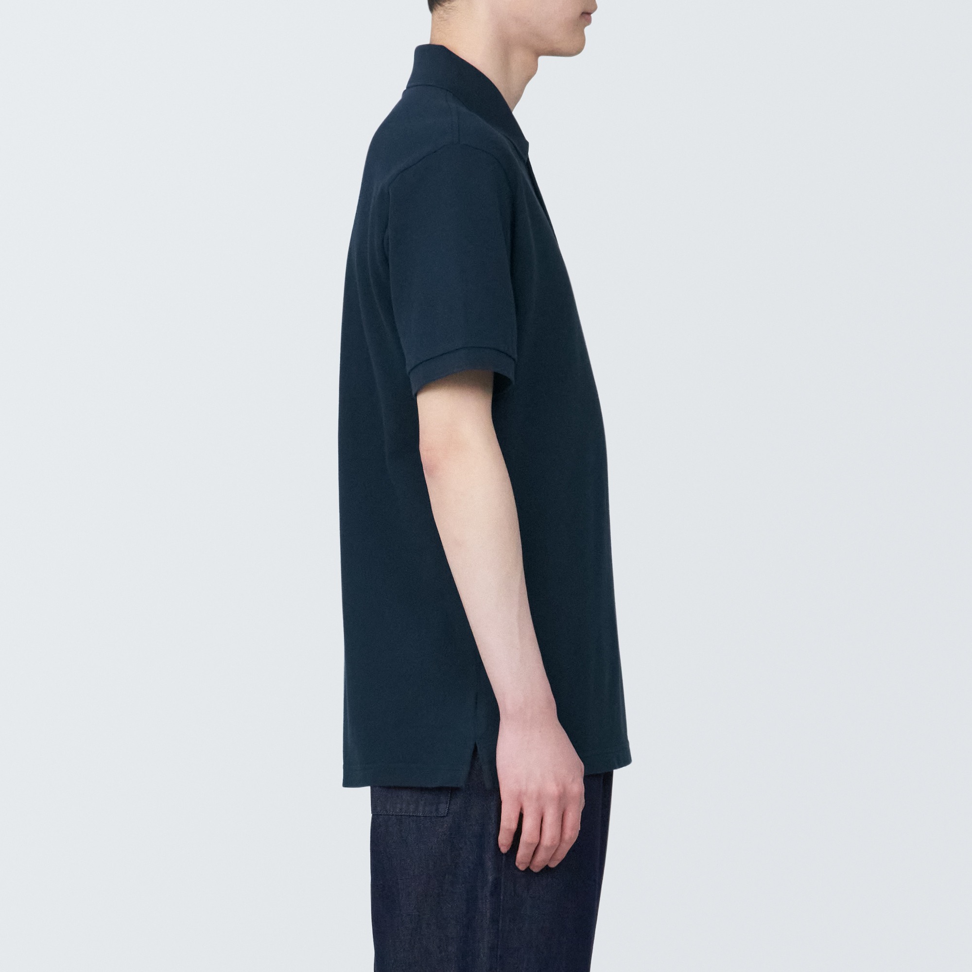Washed pique polo shirt