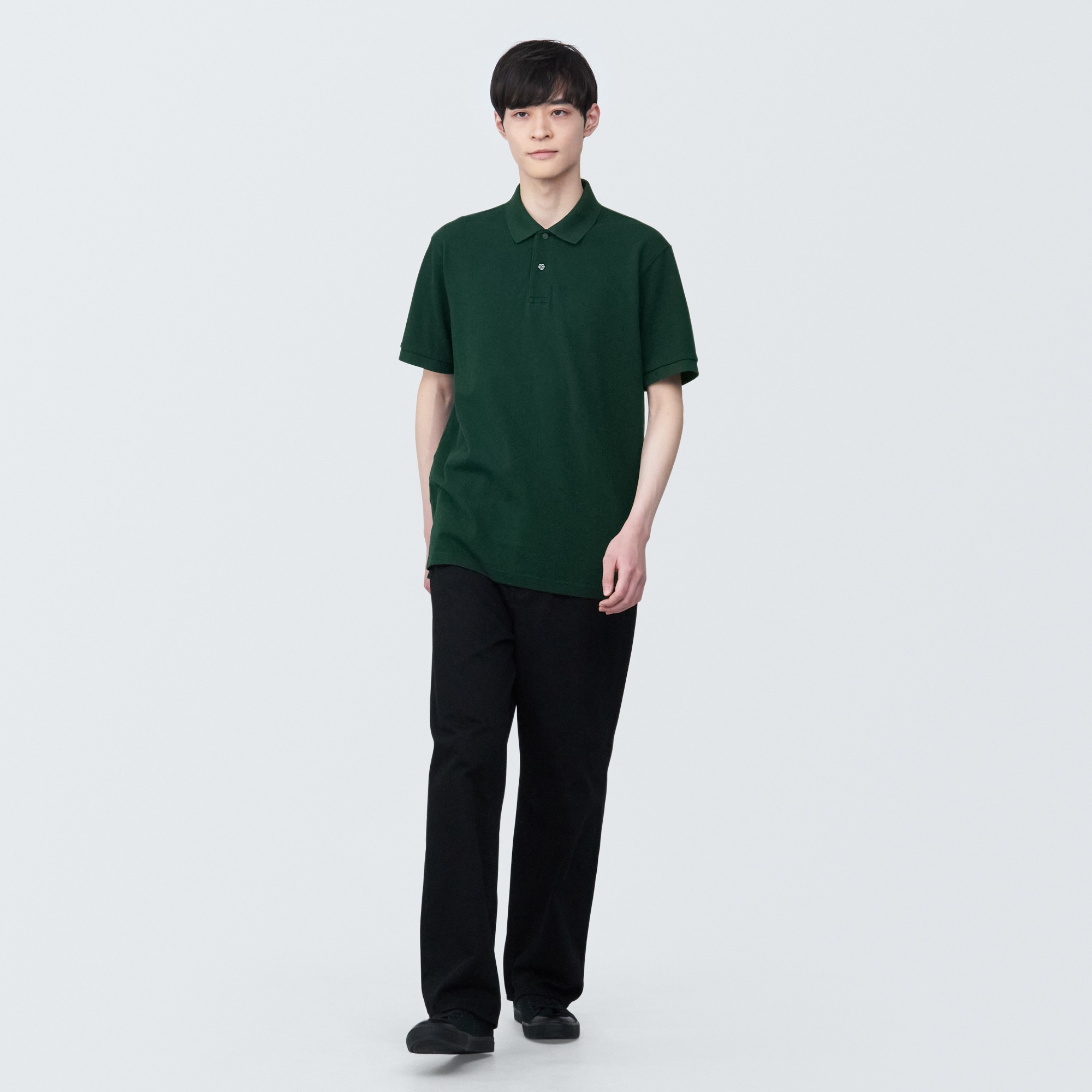 Washed pique  Short Sleeve polo shirt