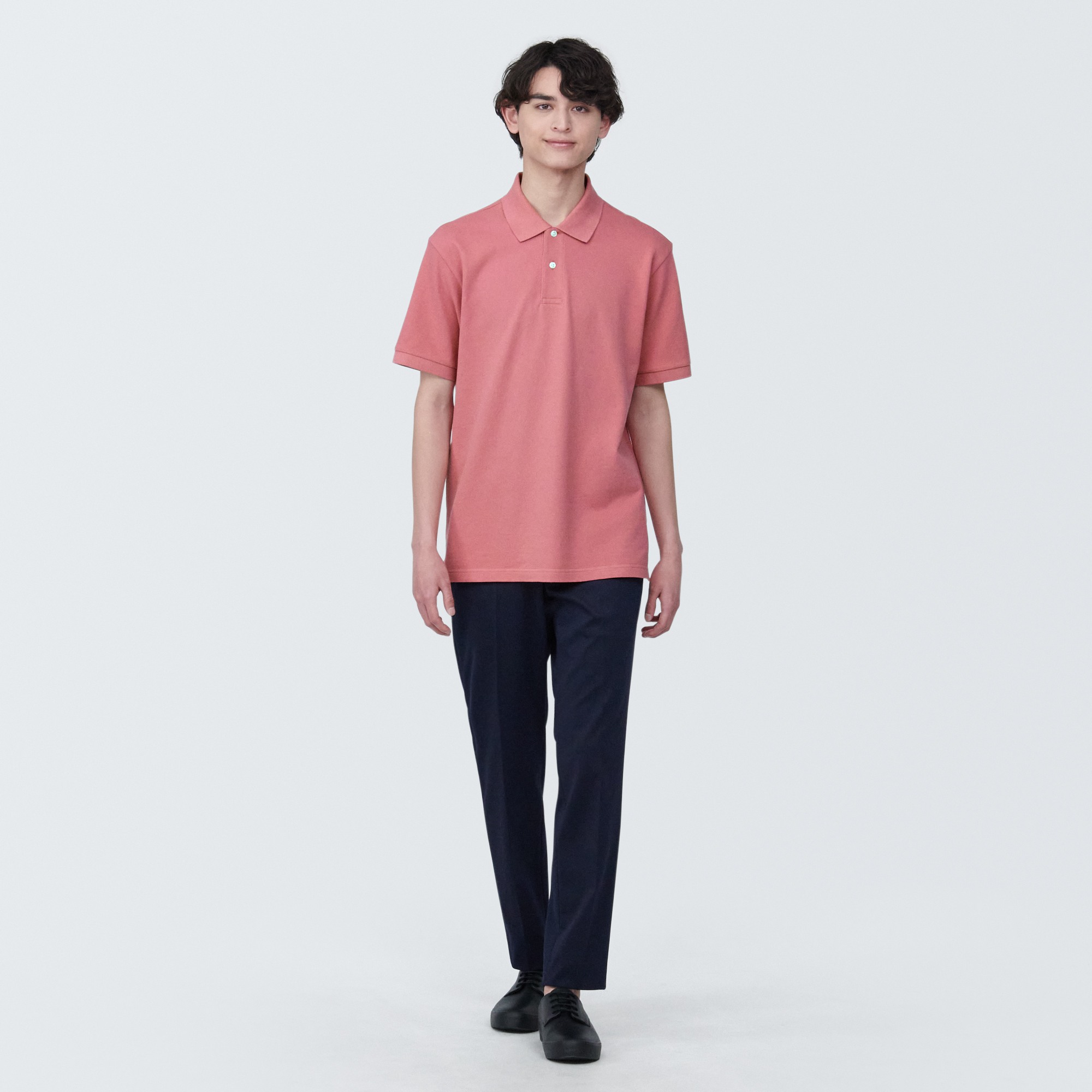 Washed pique  Short Sleeve polo shirt