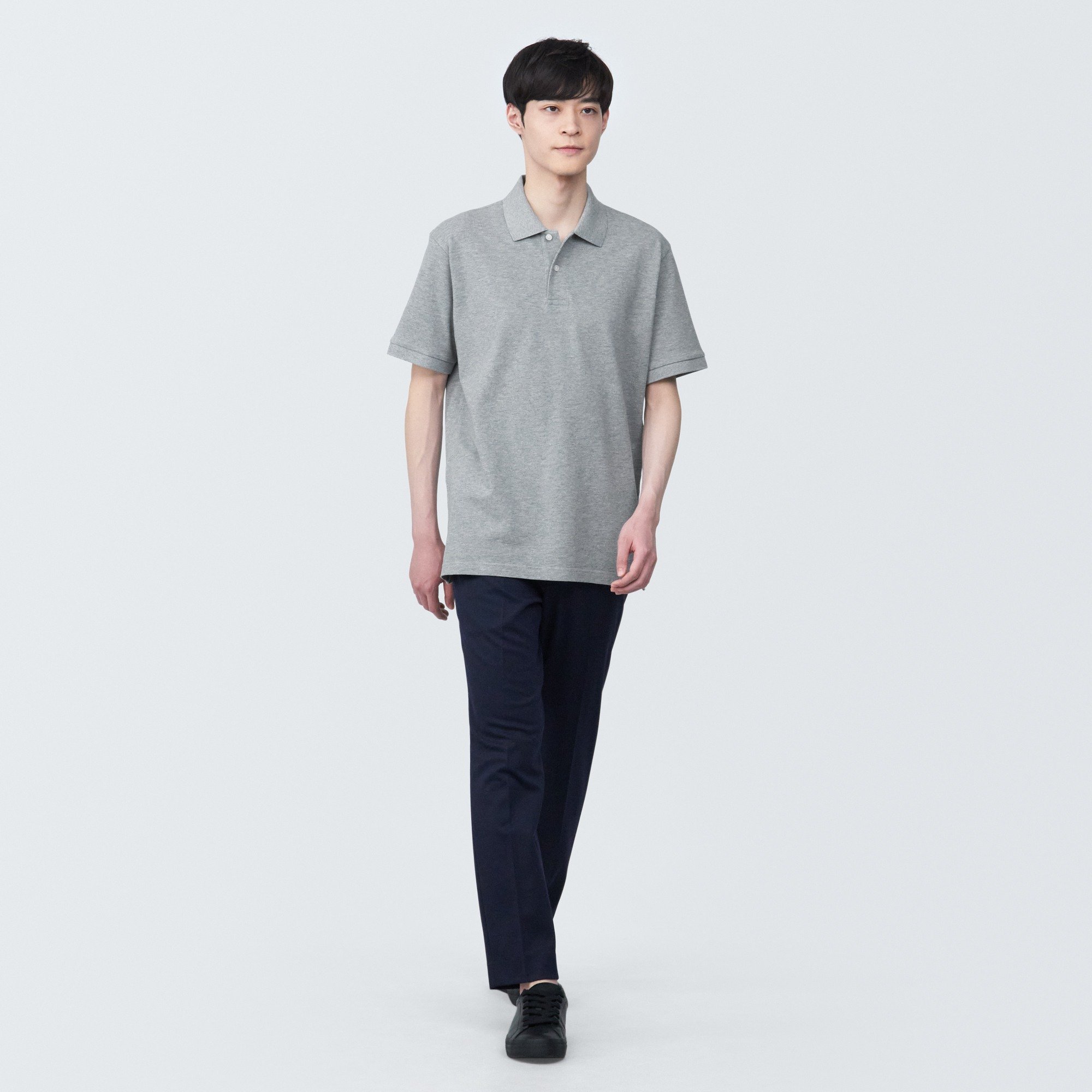 Washed pique  Short Sleeve polo shirt