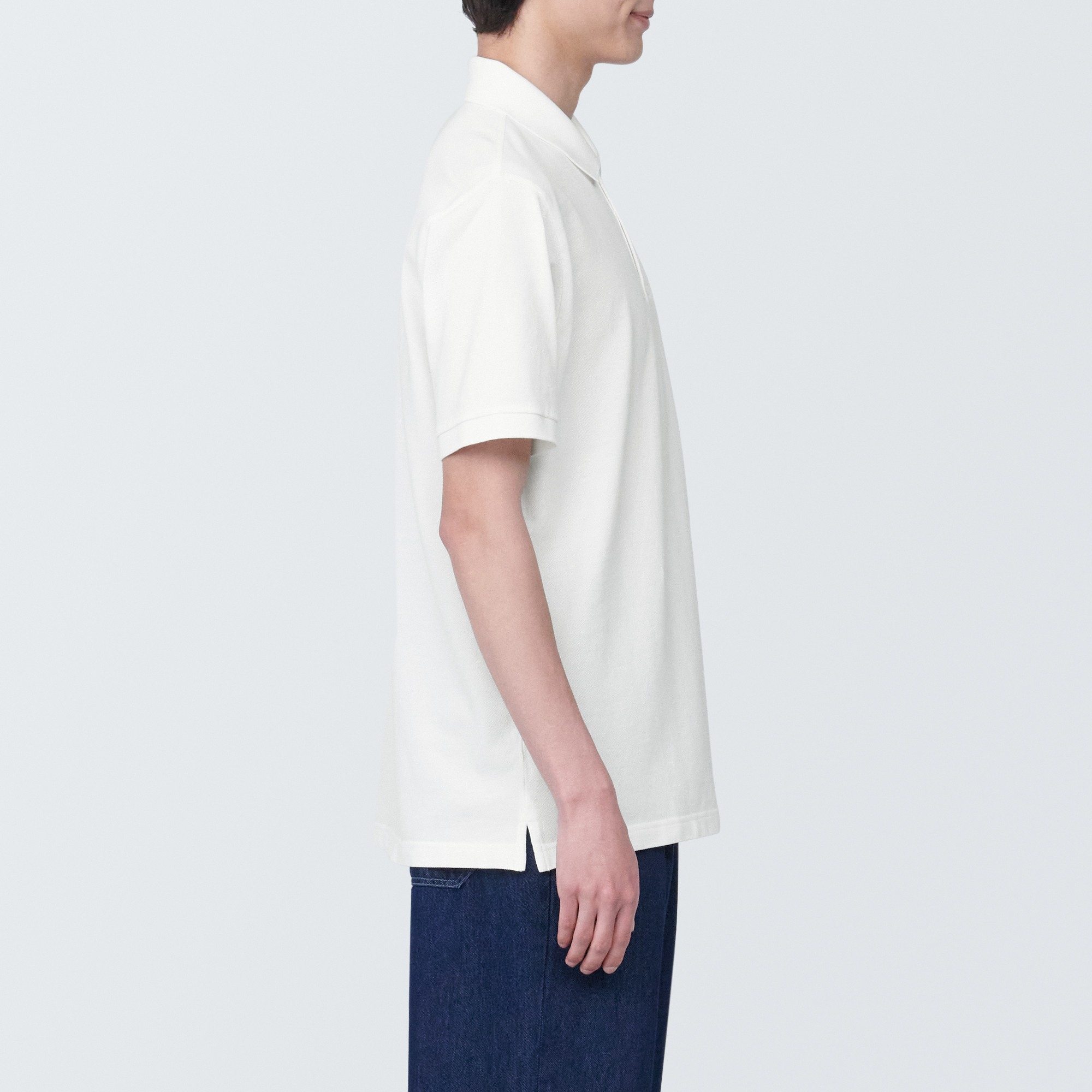 Washed pique polo shirt