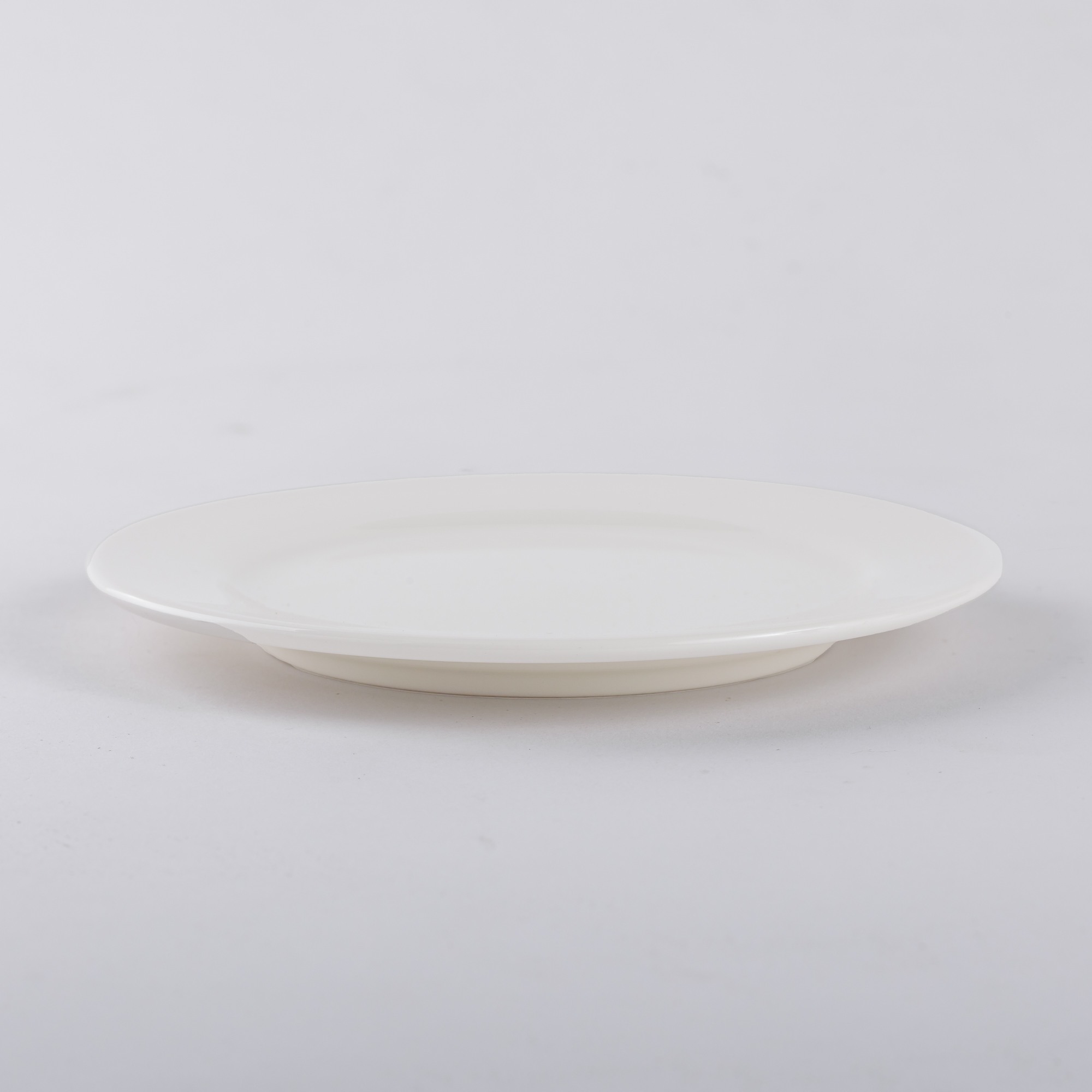 [A]Flat Rim Plate White L