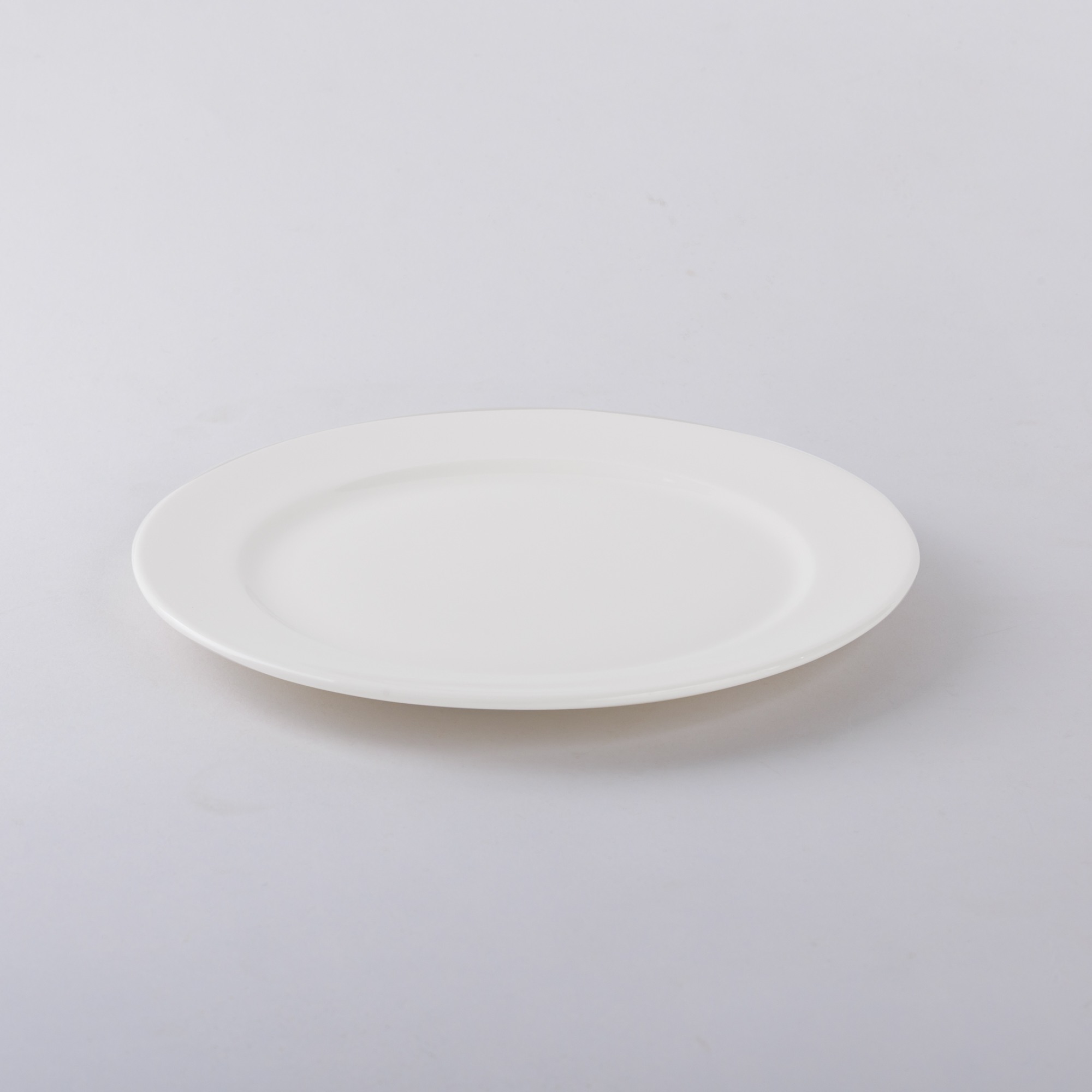 [A]Flat Rim Plate White L