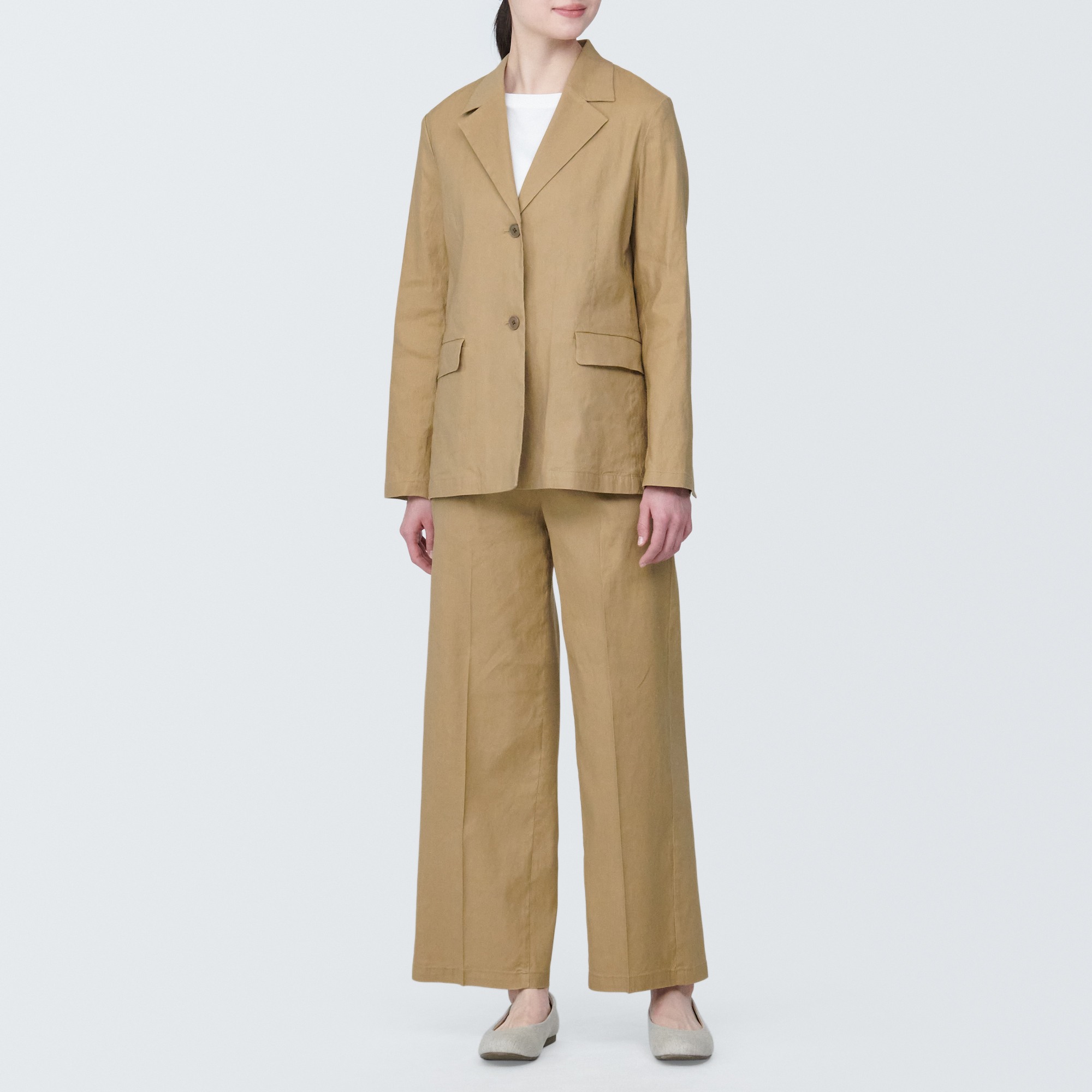 Hemp blend  stretch Straight pants