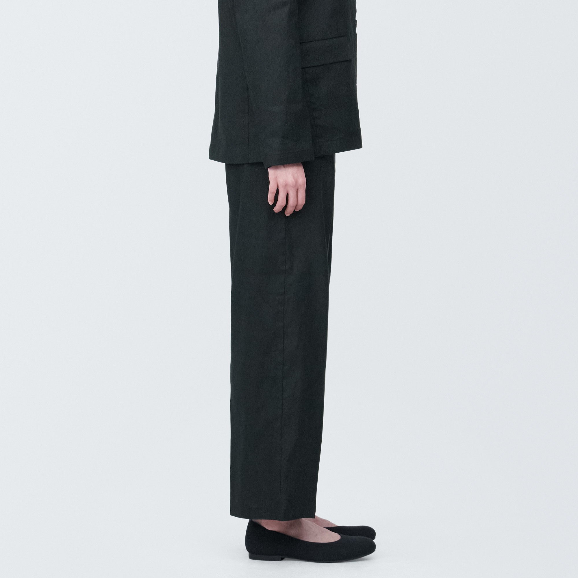 Hemp blend stretch Straight pants