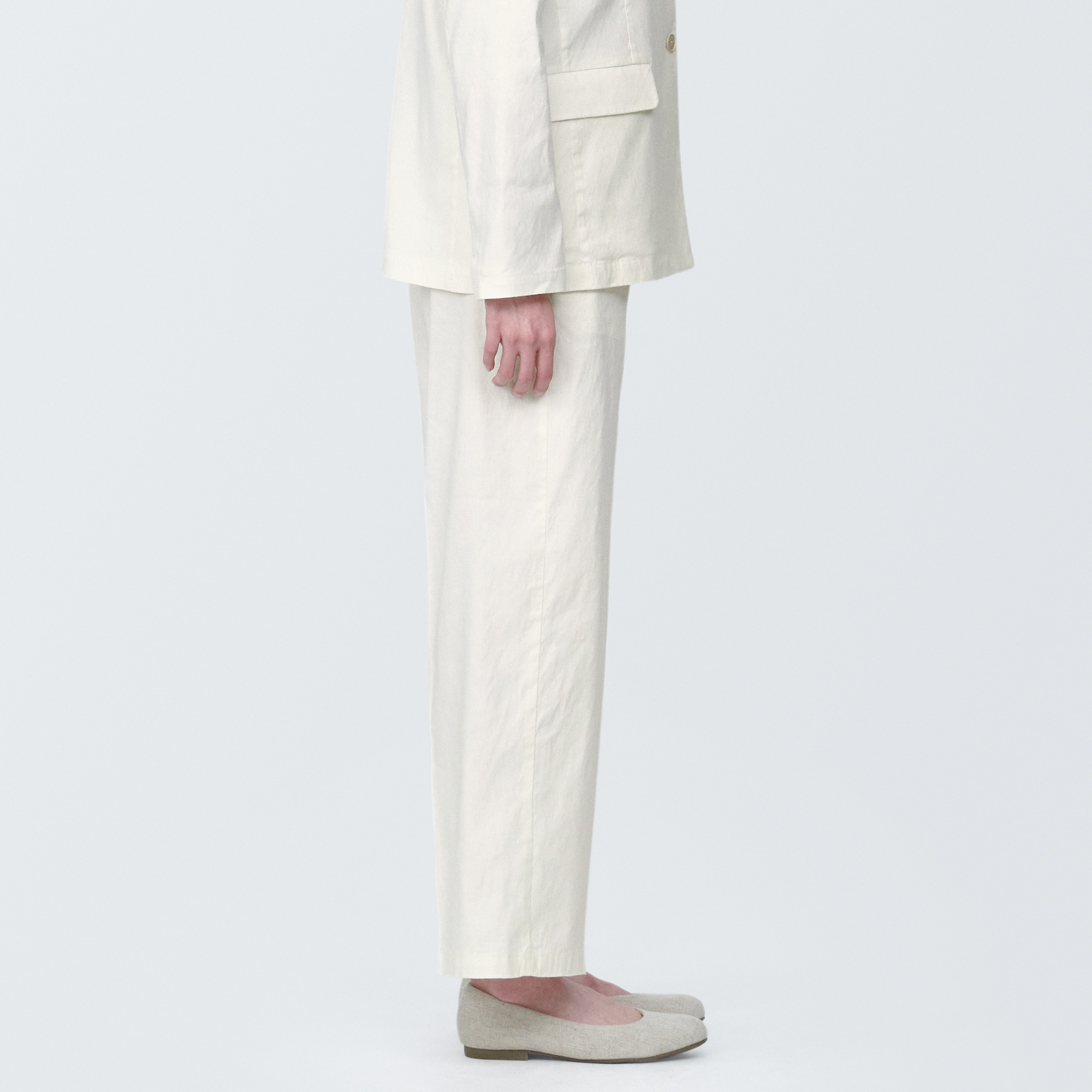 MUJI | Hemp blend  stretch Straight pants