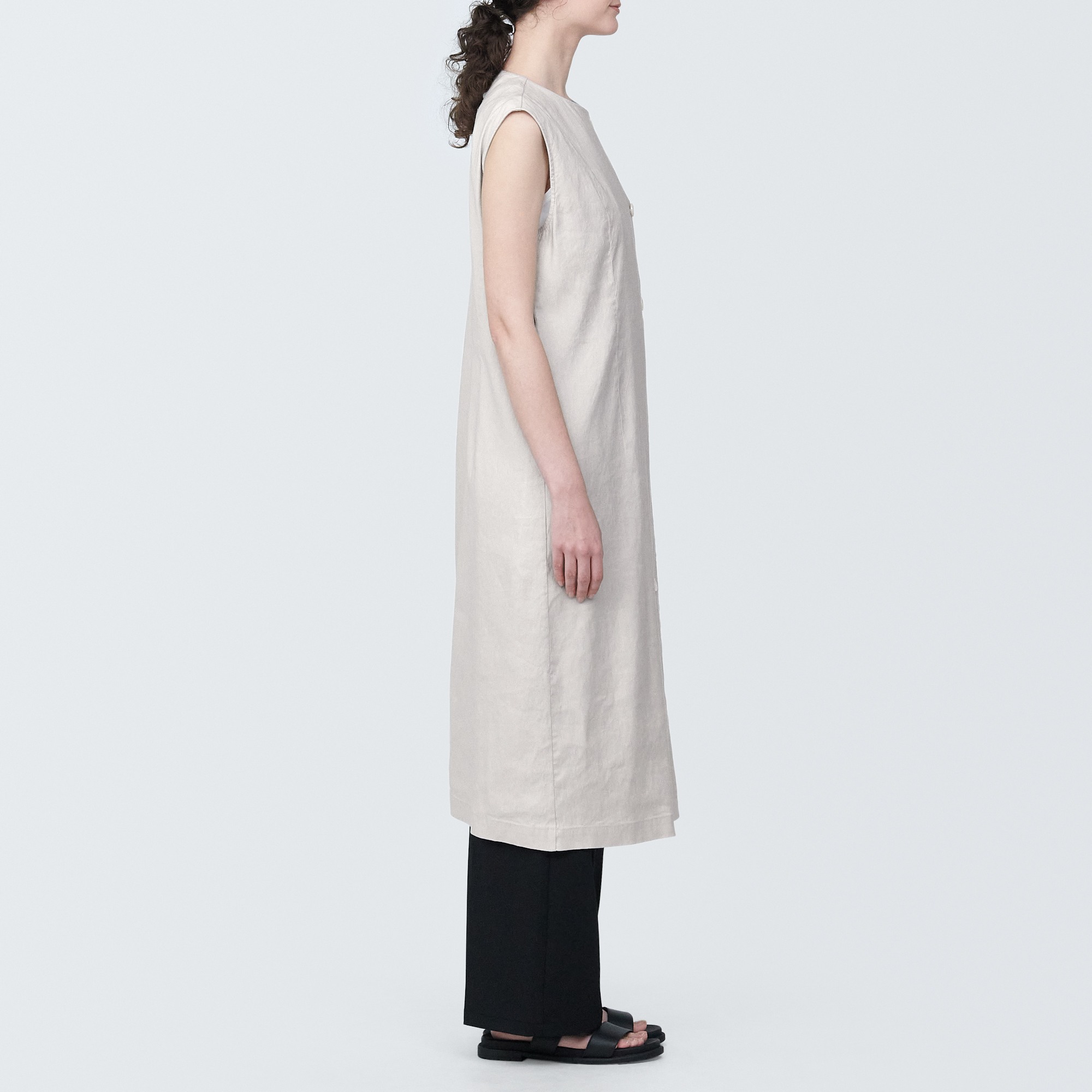 Hemp blend stretch gilet dress