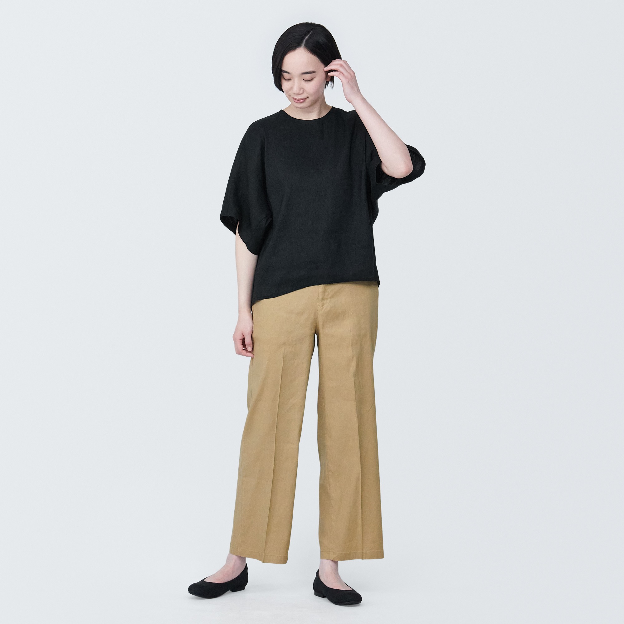 Hemp rayon Short Sleeve blouse