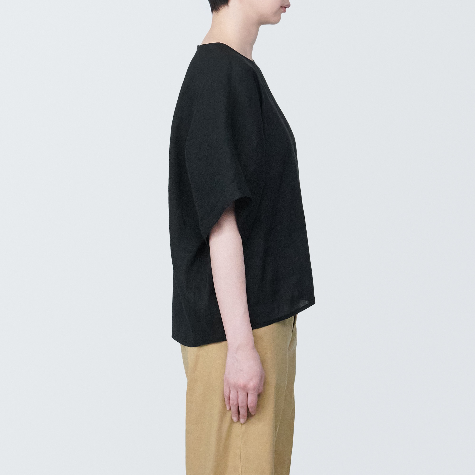 Hemp rayon Short Sleeve blouse