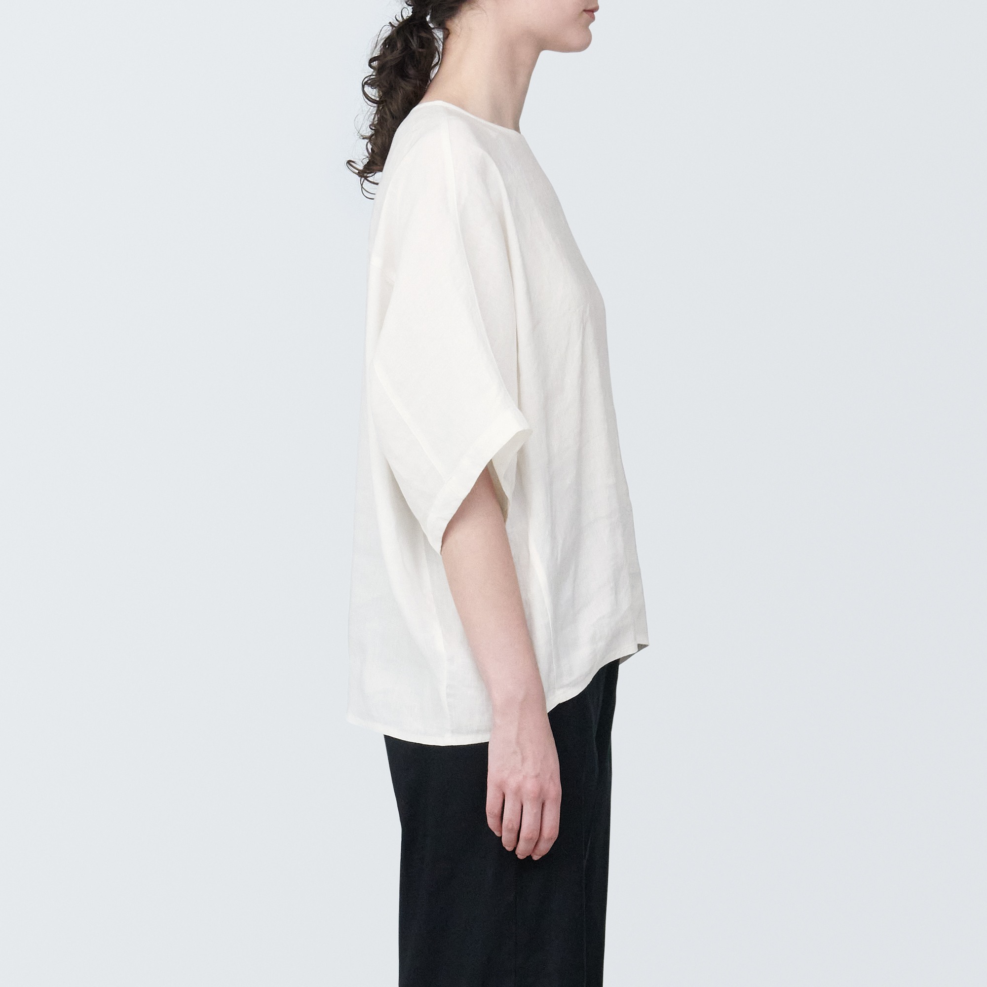 Hemp rayon Short Sleeve blouse
