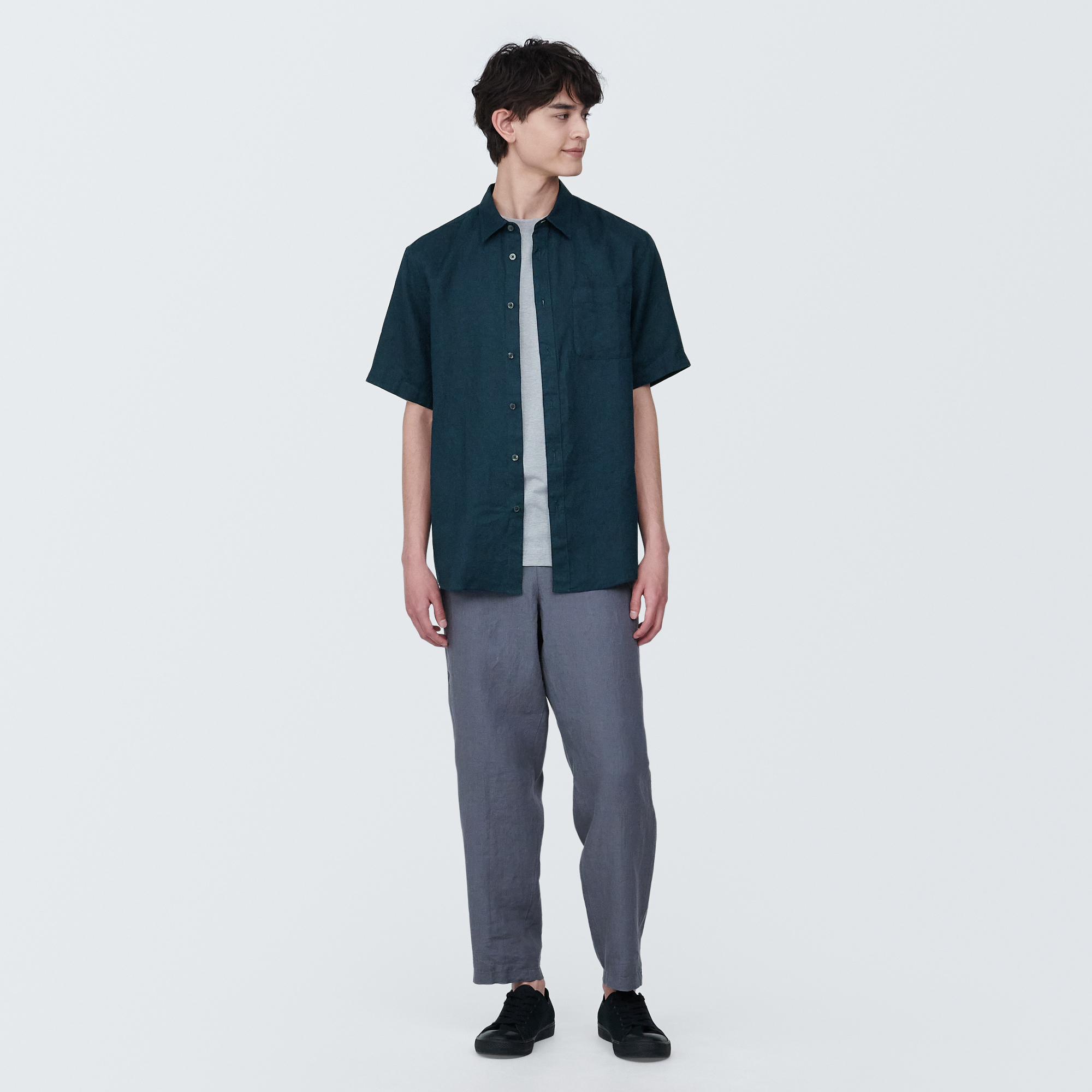 Linen washed S/S shirt