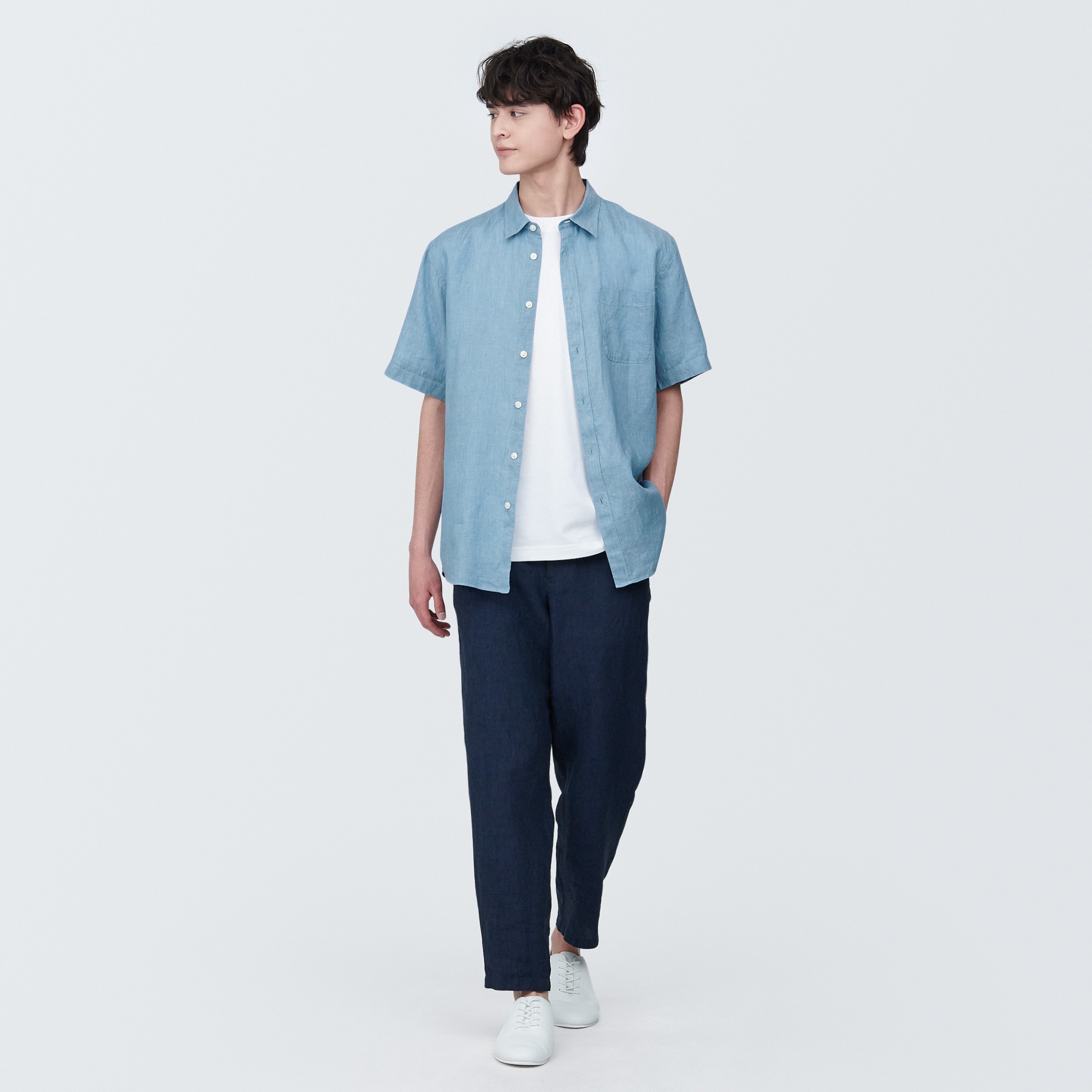 Linen washed Short Sleeve shirt