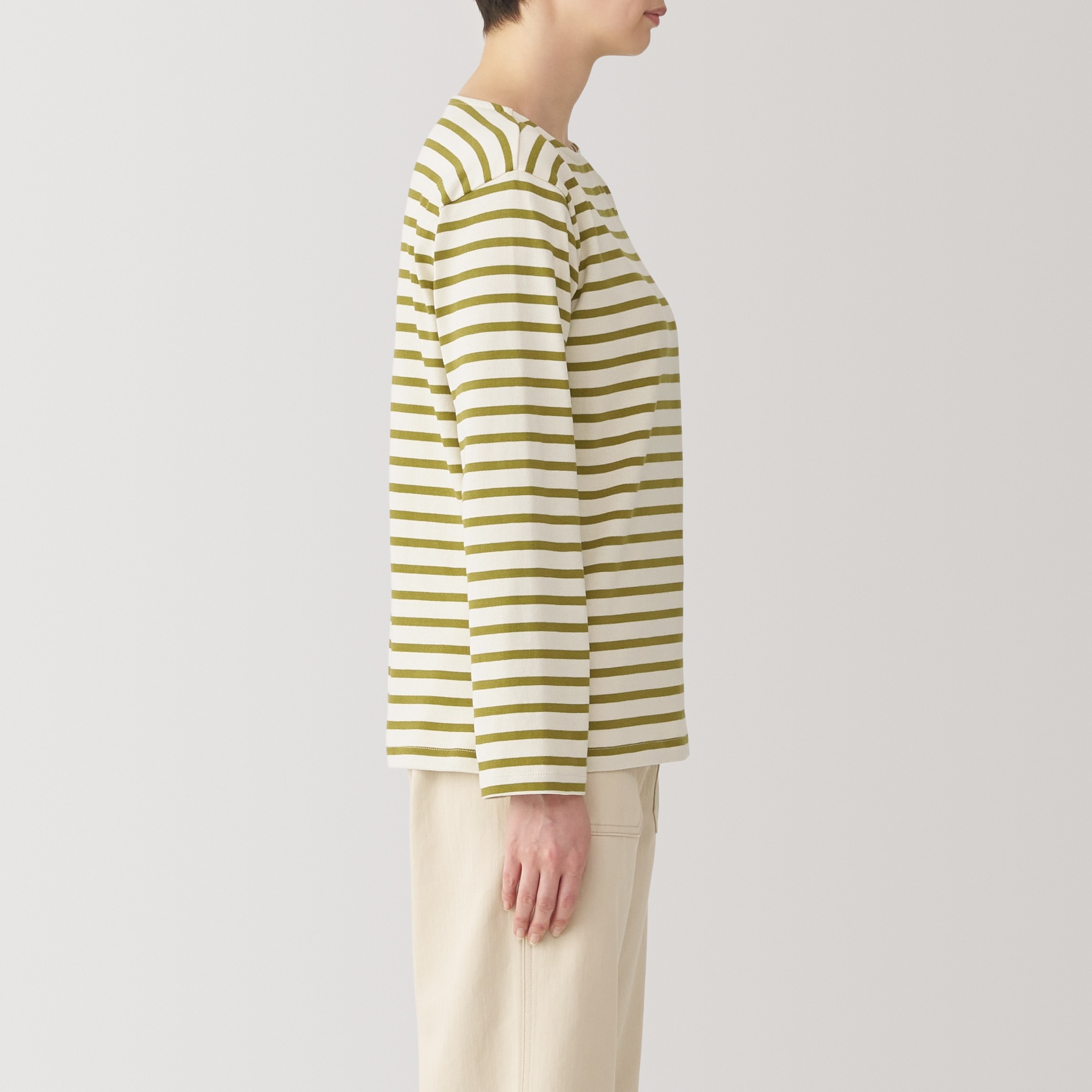 Women's Heavy weight Boat neck Long Sleeve T-shirt