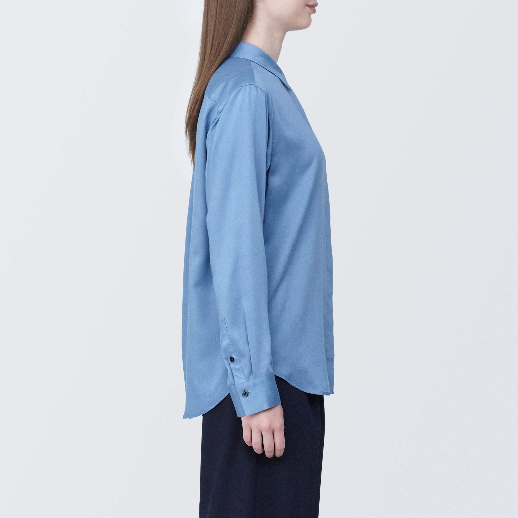 Women's Rayon blend regular collar L/S blouse(OS)