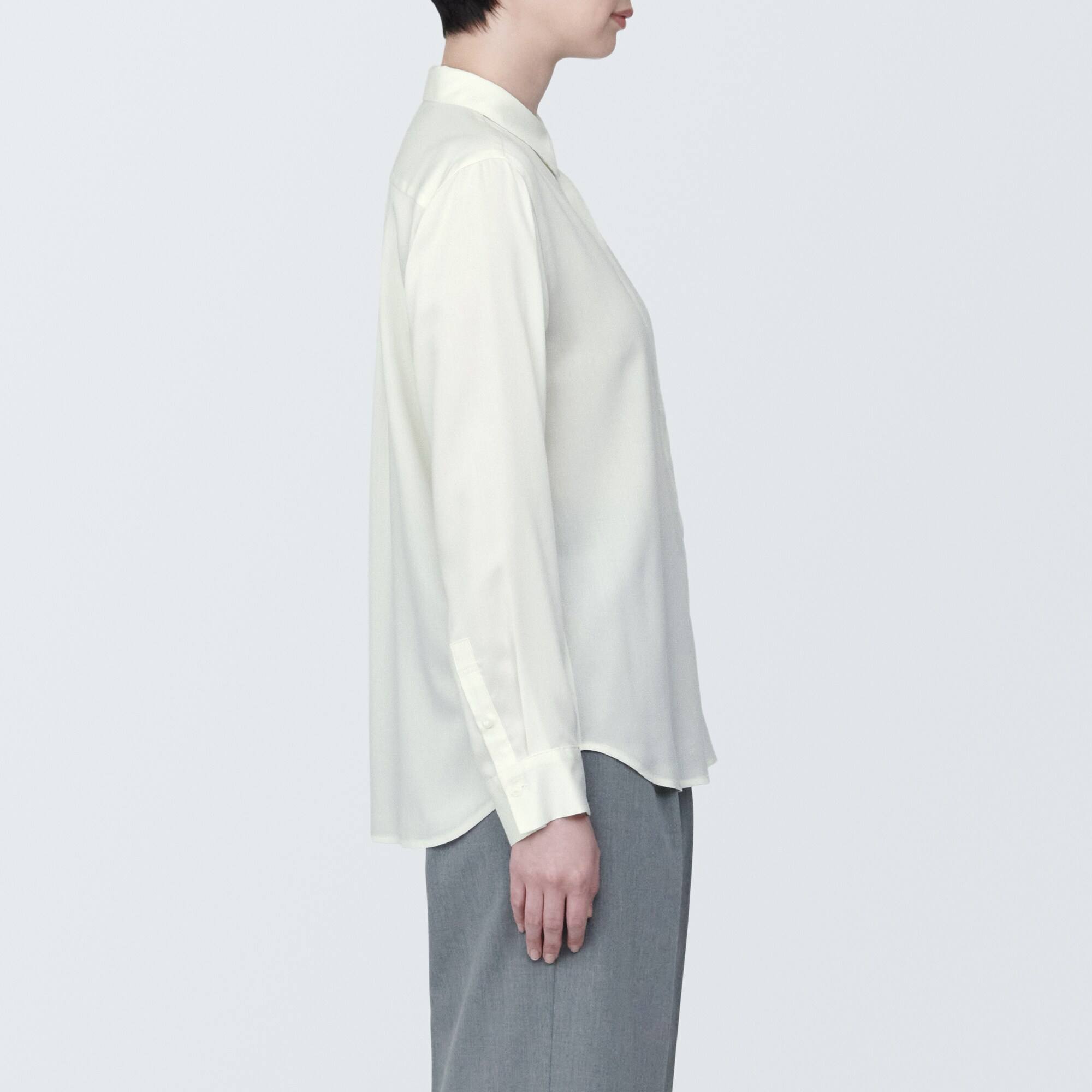 Women's Rayon blend regular collar Long Sleeve blouse(OS)