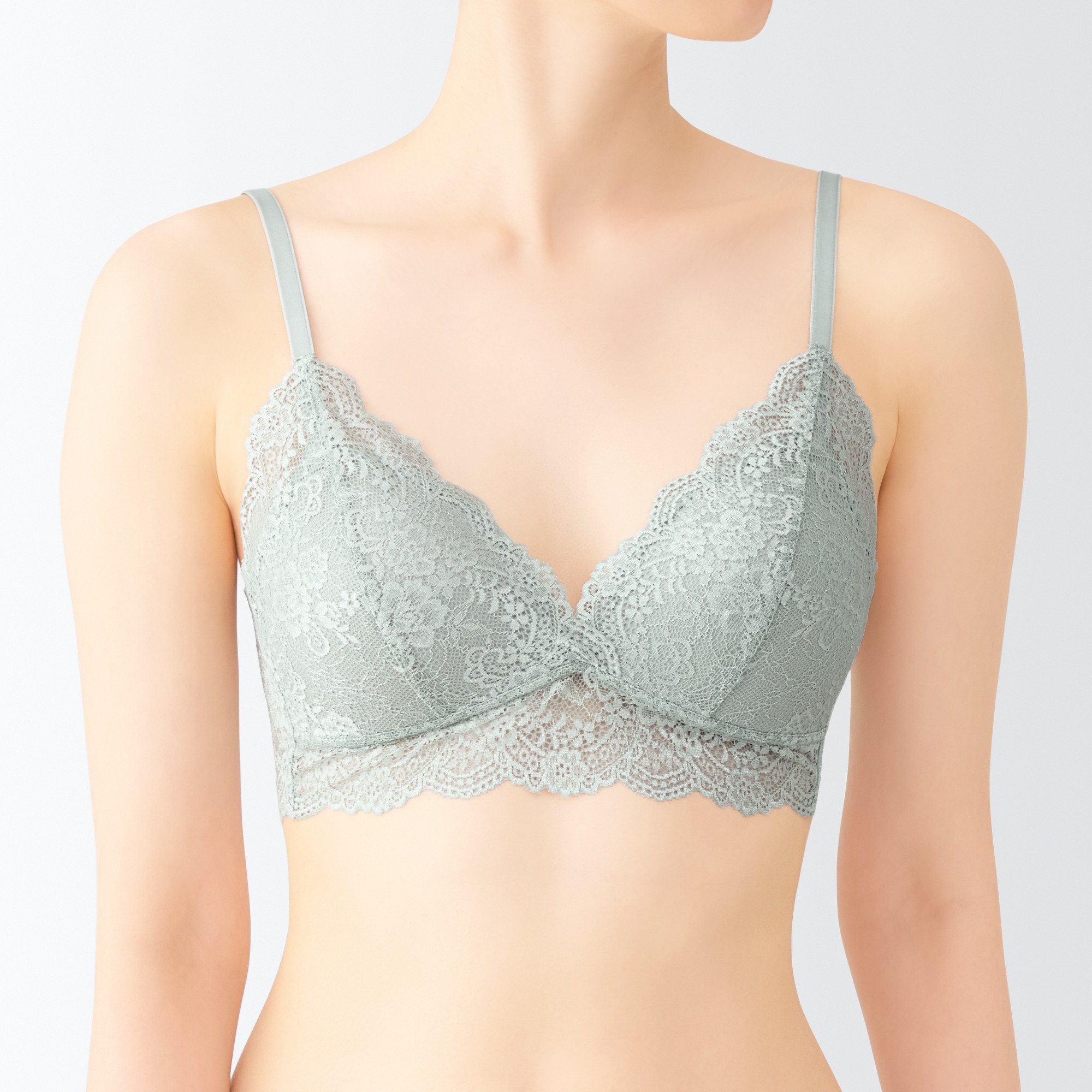Women's Made from leftover yarn Small floral lace bra