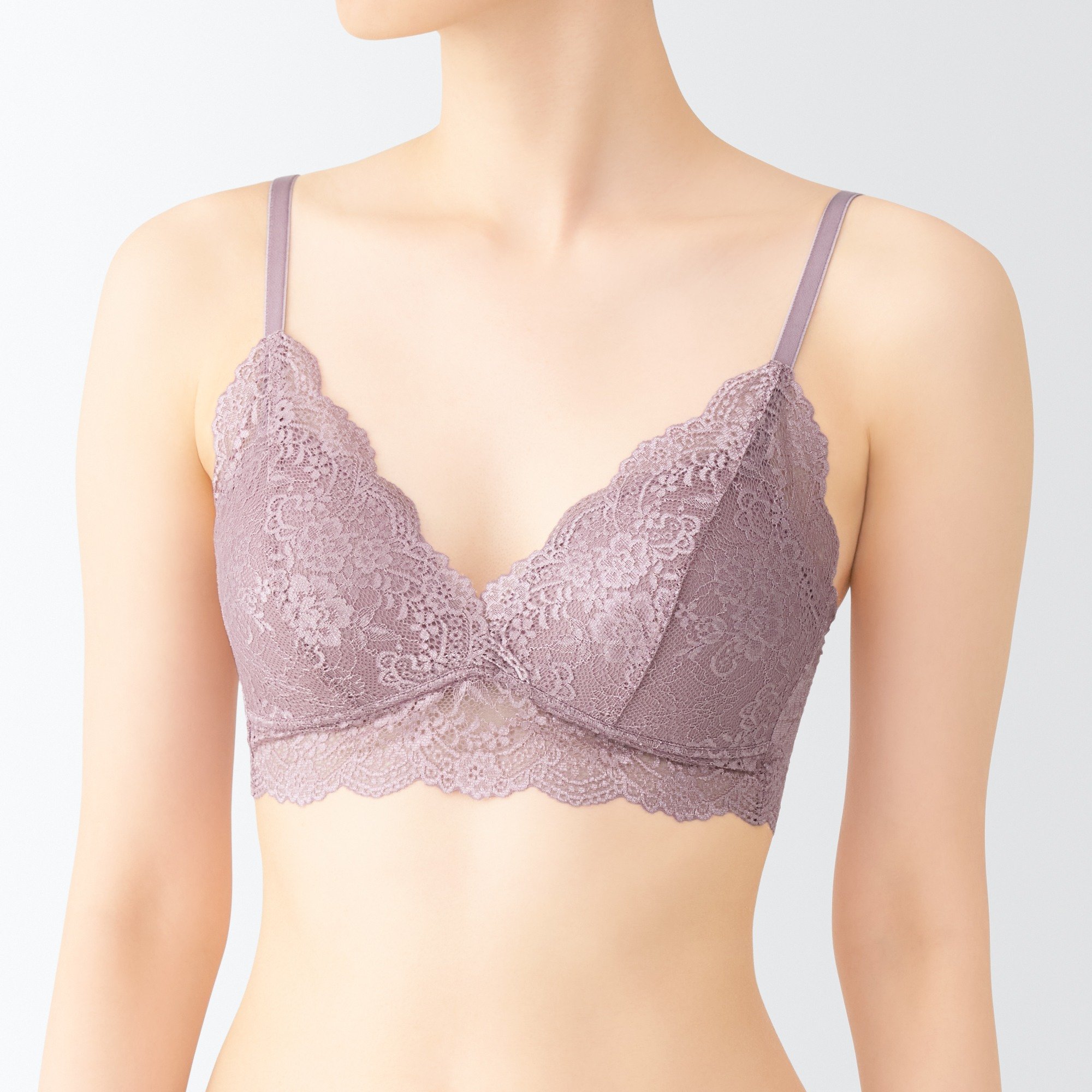 Women's Made from leftover yarn Small floral lace bra