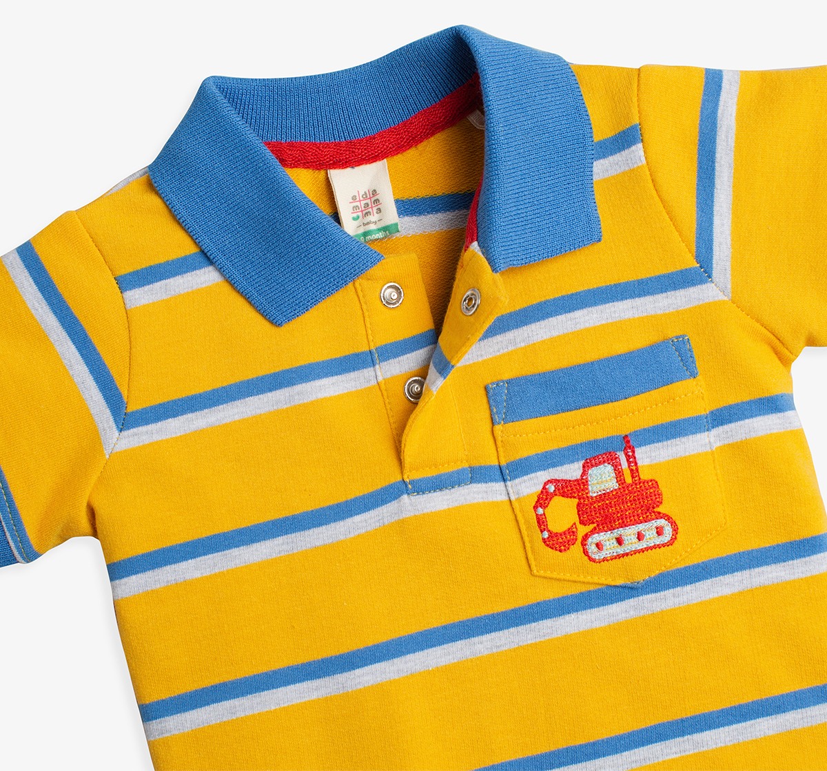 Baby Boys Stiped Polo T-Shirt With Embroidery