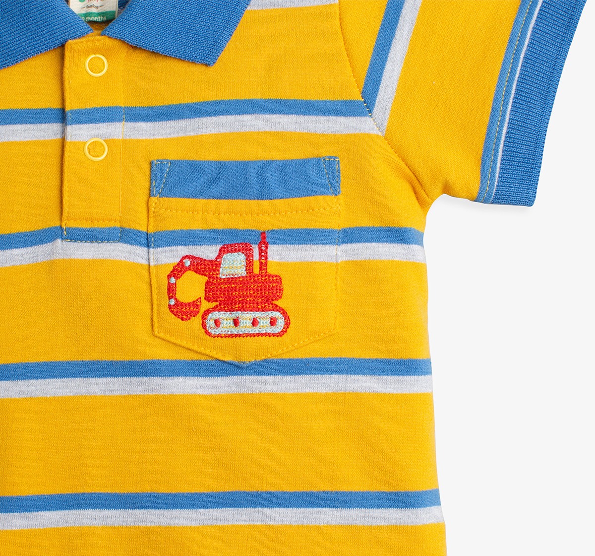Baby Boys Stiped Polo T-Shirt With Embroidery
