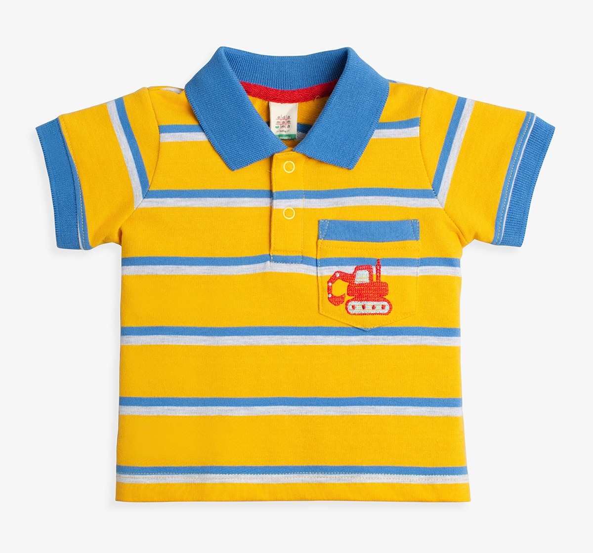 Baby Boys Stiped Polo T-Shirt With Embroidery
