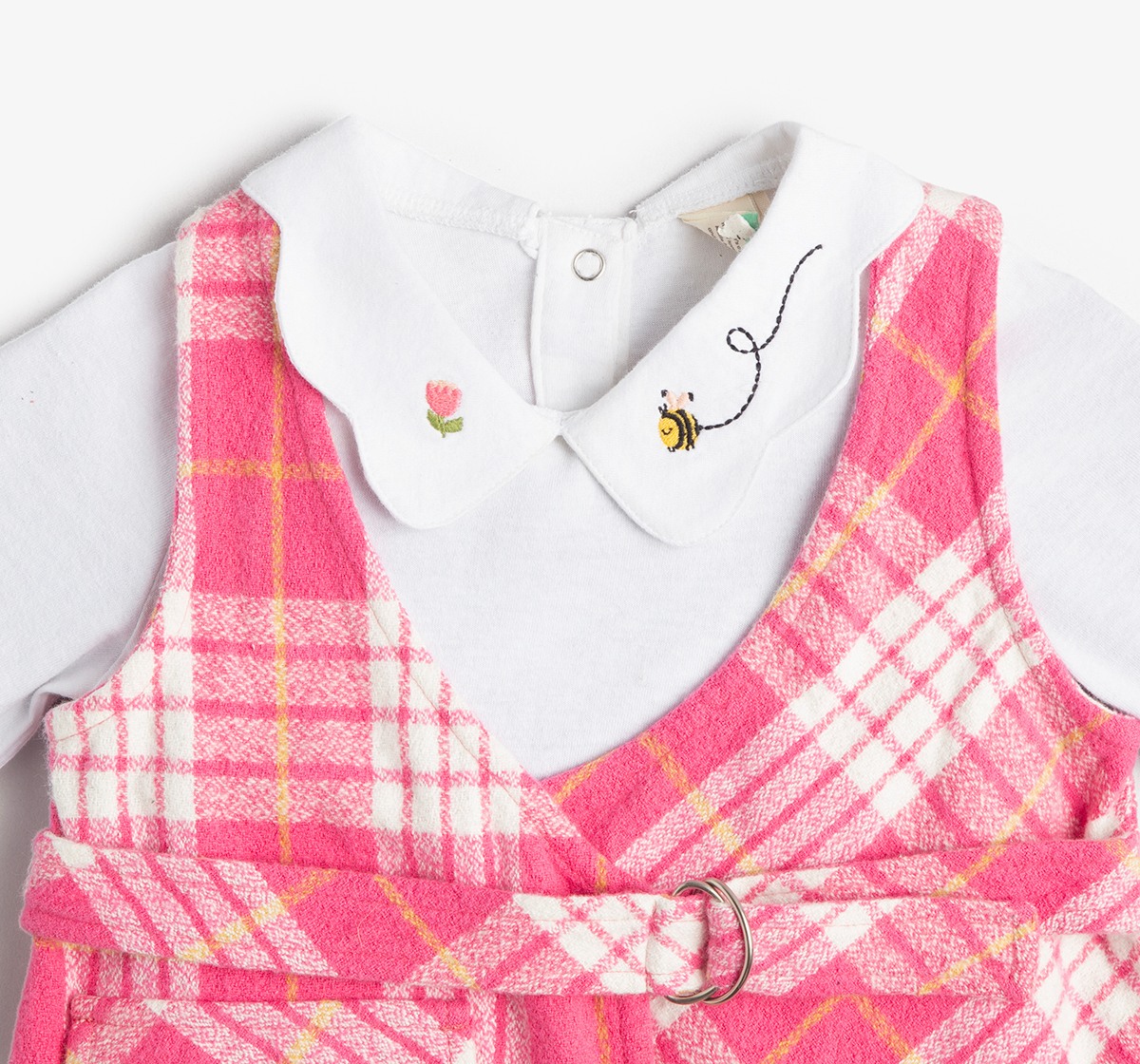 Baby Girls Pinafore Dress With T Shirt