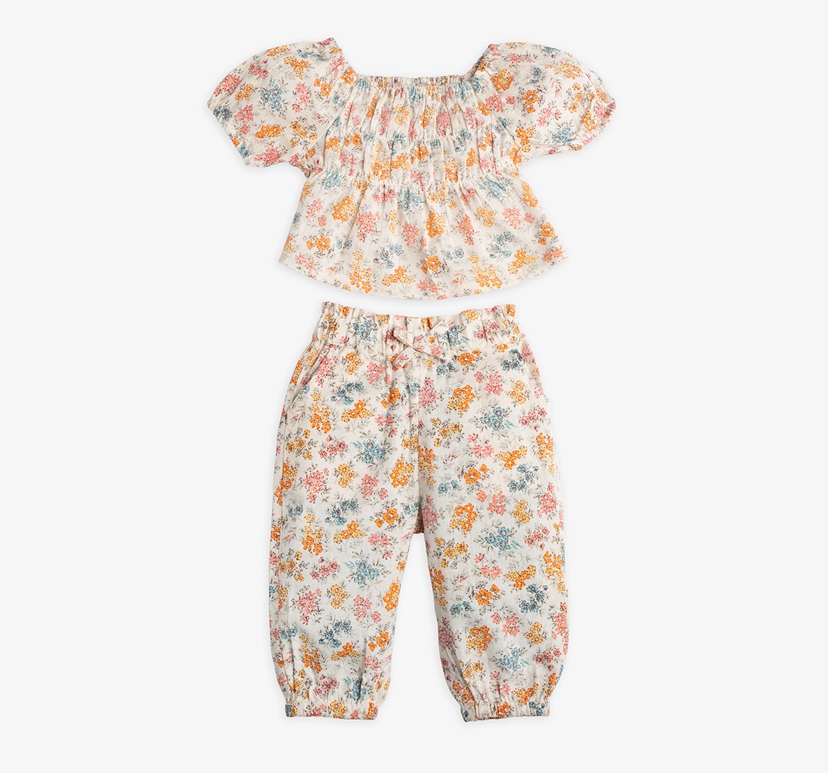 Infant Girls Printed Top & Jogger Set