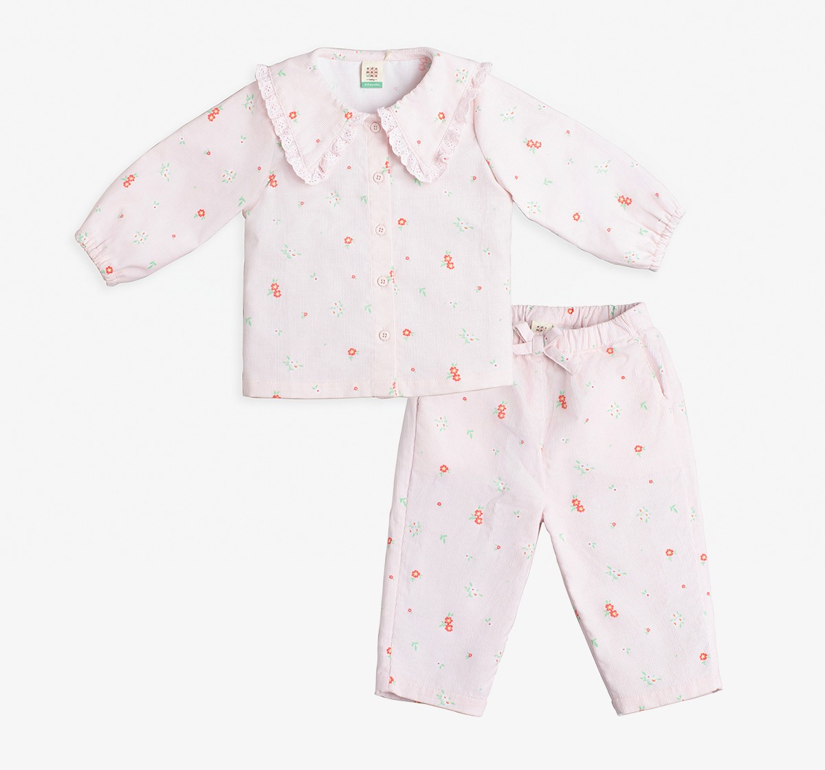 Baby Girls Floral Printed Top & Pant Clothing Set