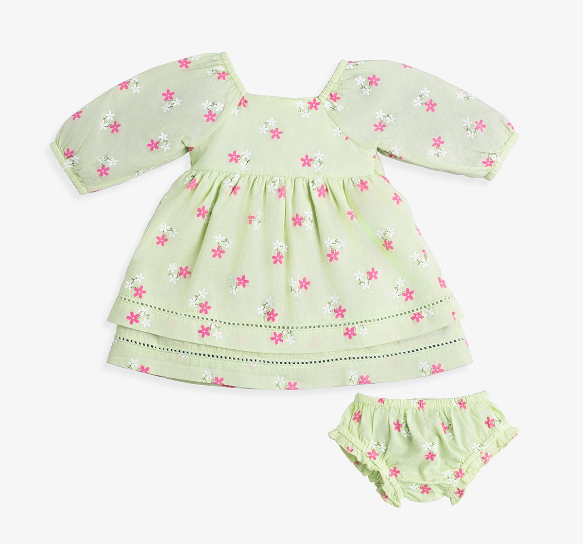 Baby Girls Printed Dress With Bloomer