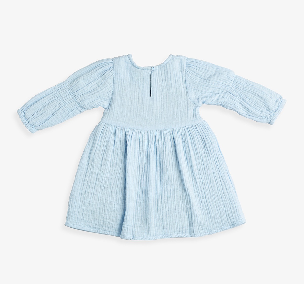 Baby Girls Sleeve Embroidered Dress With Bloomer