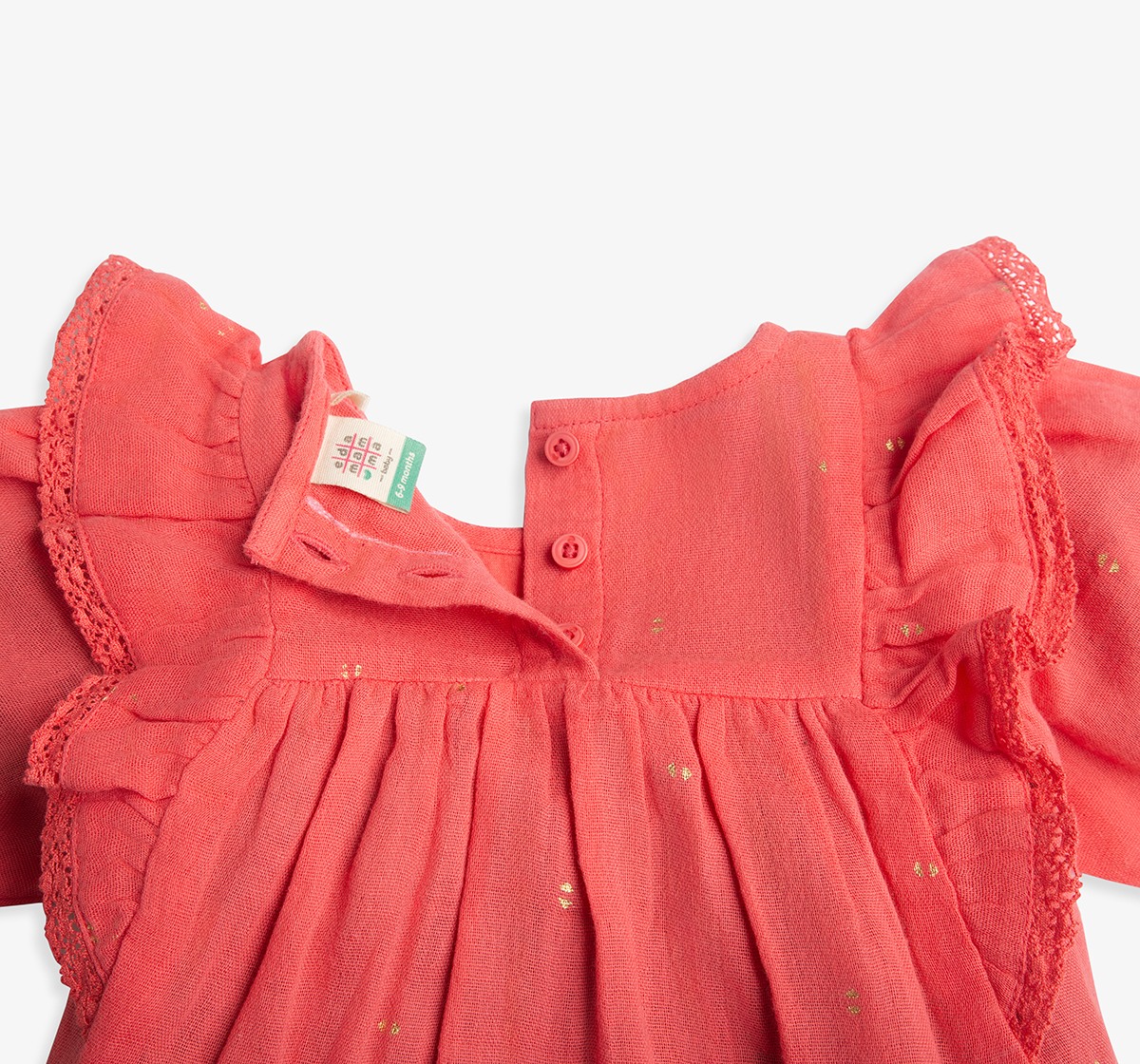 Infant Girls Floral Embroidered Dress With Bloomer