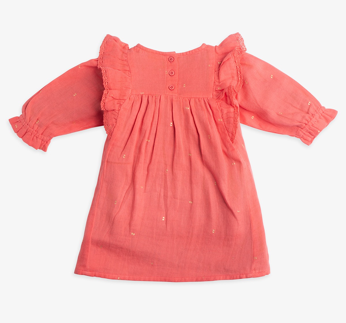 Infant Girls Floral Embroidered Dress With Bloomer