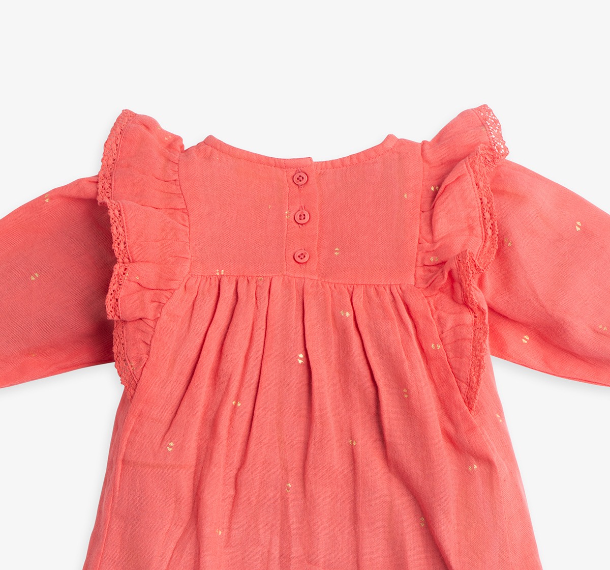 Infant Girls Floral Embroidered Dress With Bloomer