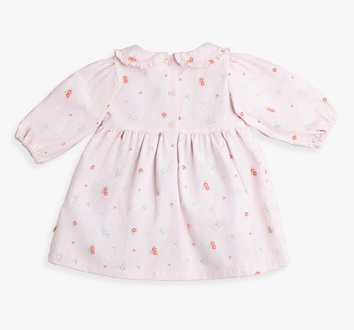 Baby Girls Floral Printed Dress With Flatknit Vest & Bloomer