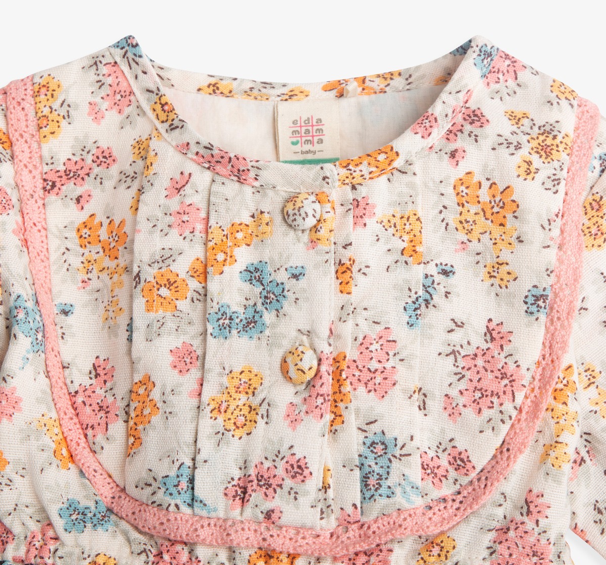 Infant Girls Floral Printed Dress With Bloomer